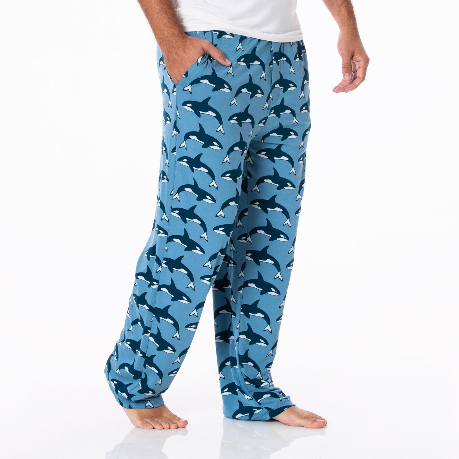 Men's Print Pajama Pants in Parisian Blue Orca