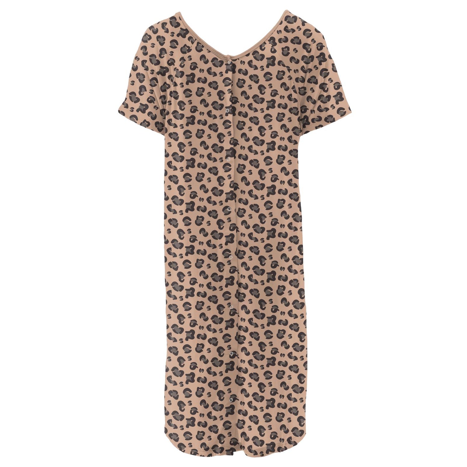 Women's Print Hospital Gown in Suede Cheetah Print