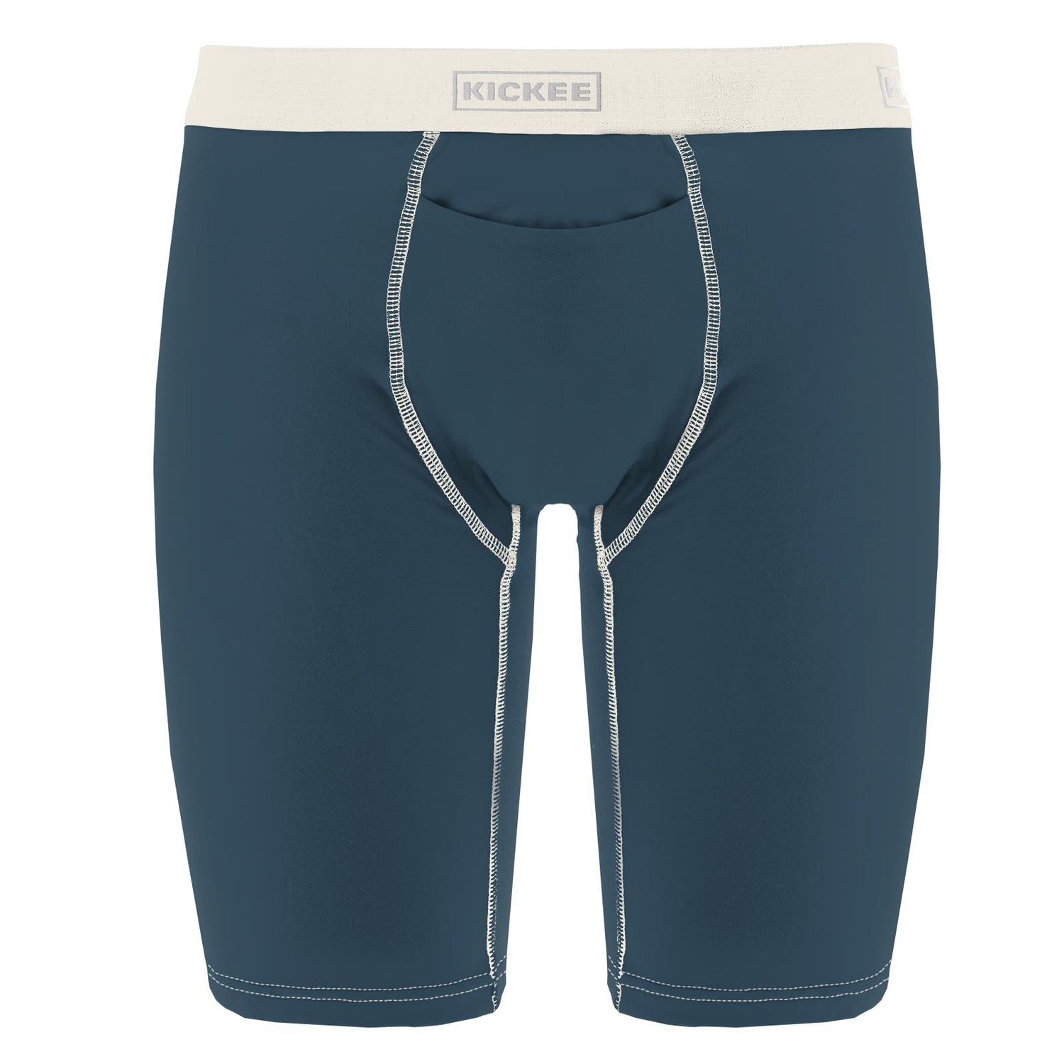 Men's Long Boxer Brief with Top Fly in Peacock with Natural