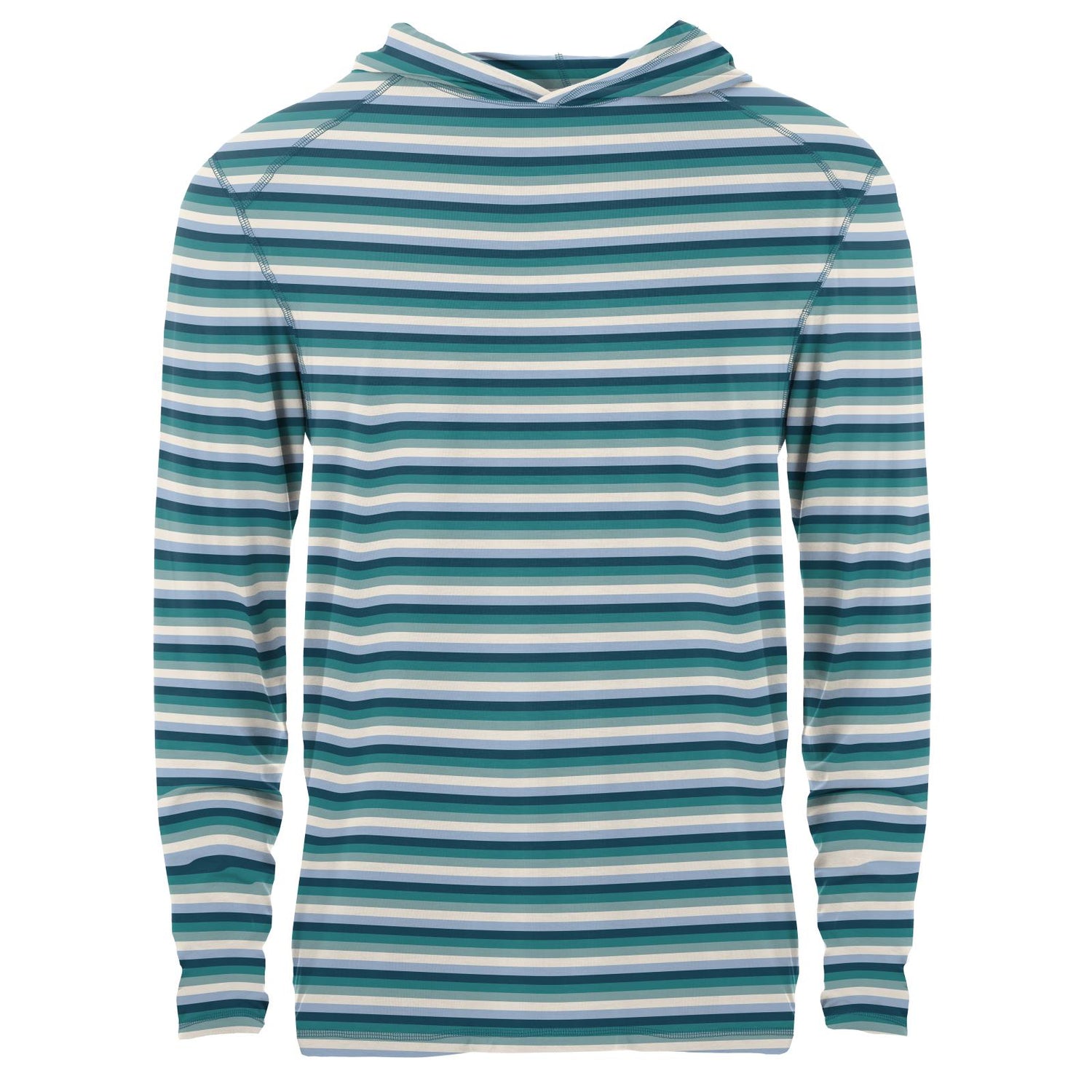 Men's Print Long Sleeve Hooded Tee in Dino Stripe