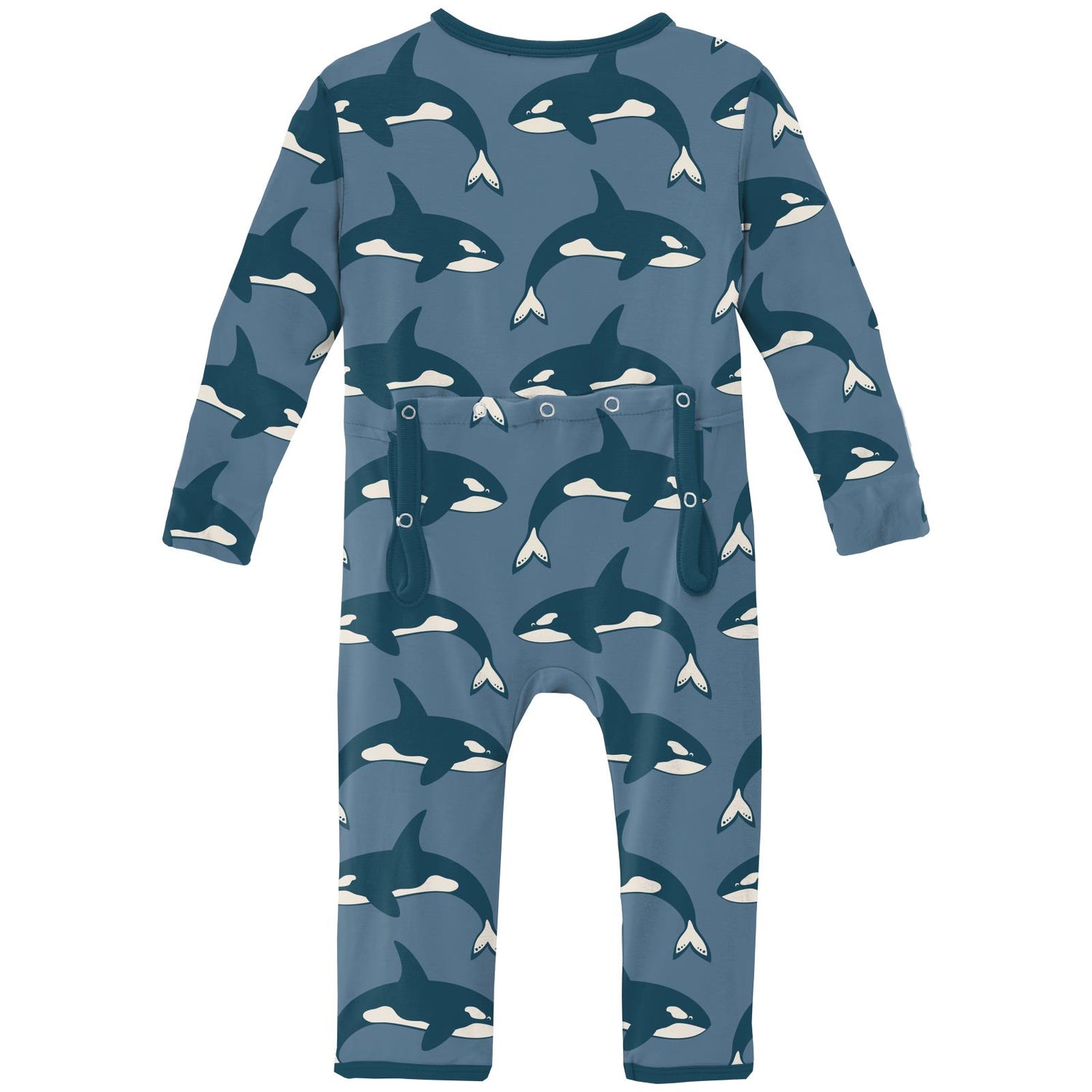 Print Coverall with Zipper in Parisian Blue Orca