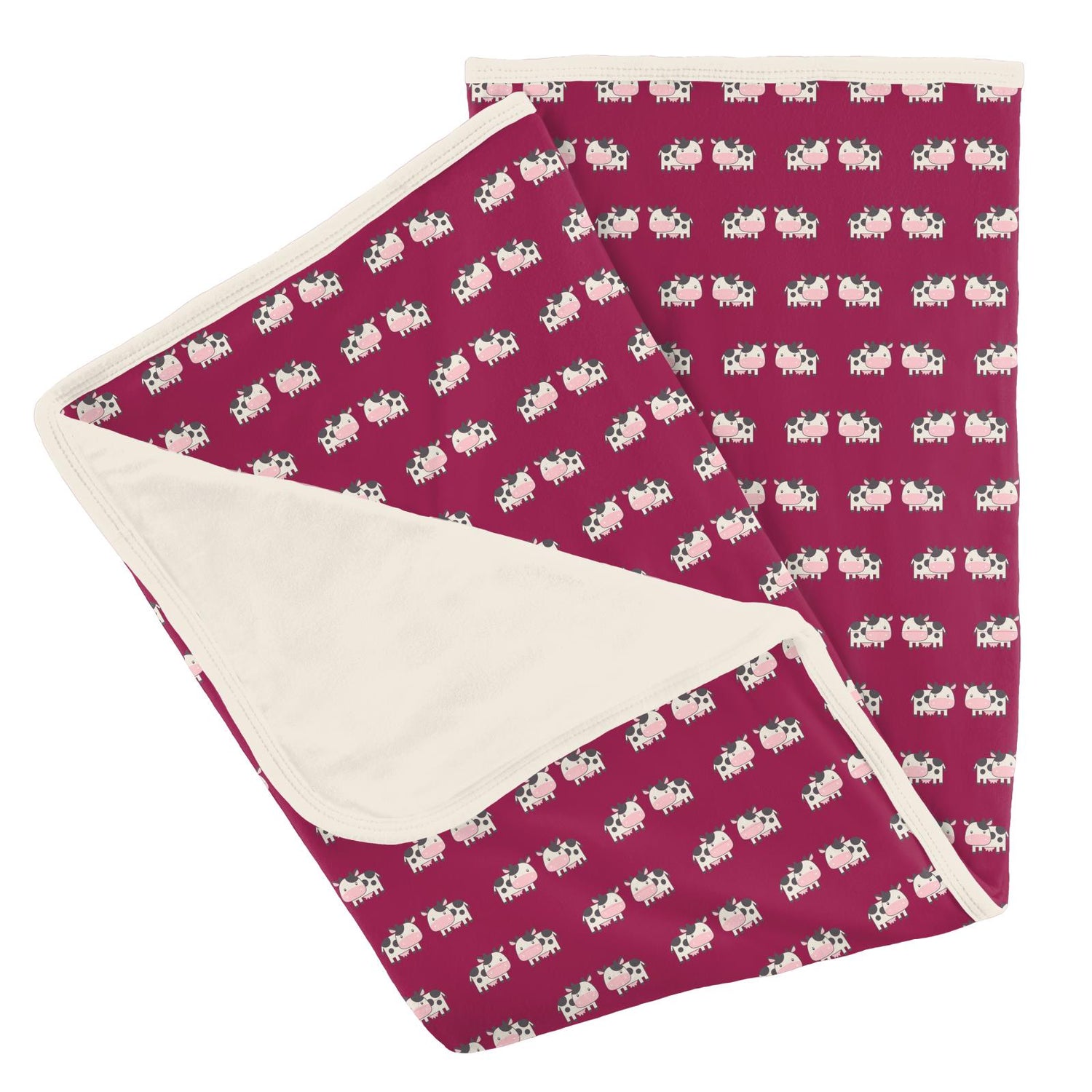 Print Stroller Blanket in Berry Cow