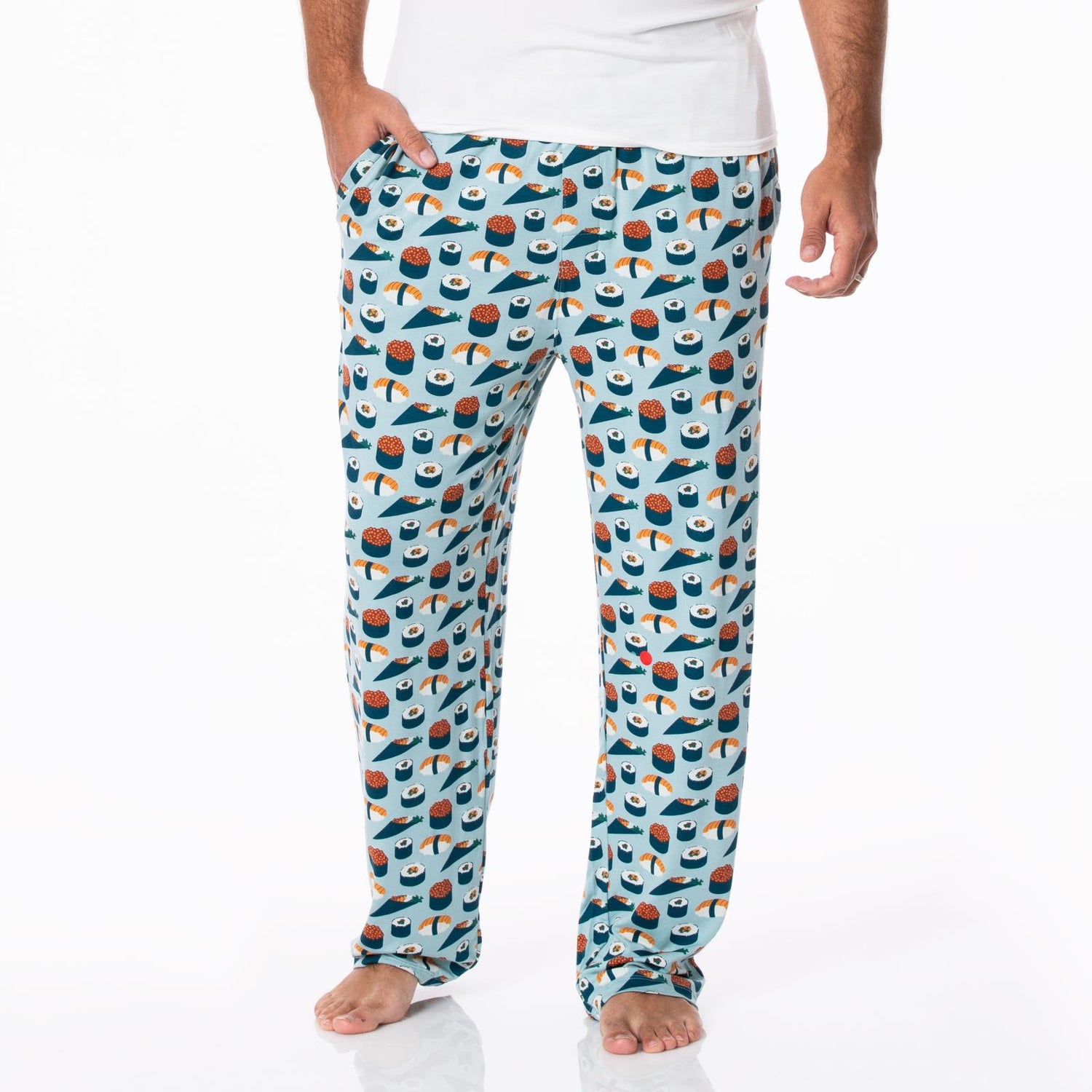 Men's Print Pajama Pants in Jade Sushi