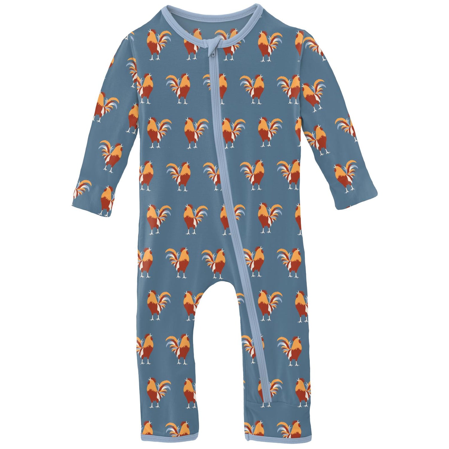 Print Coverall with Zipper in Parisian Rooster
