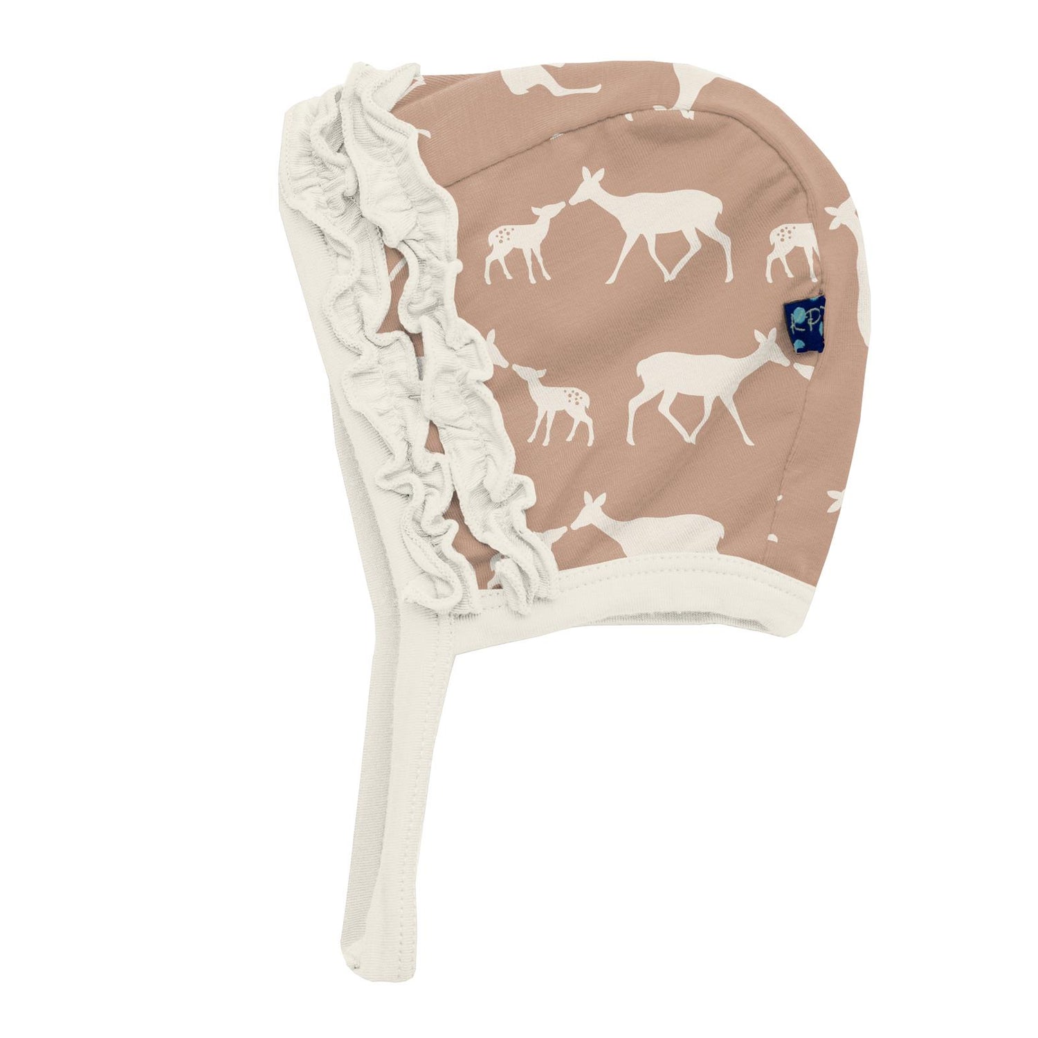 Print Ruffle Bonnet in Doe and Fawn