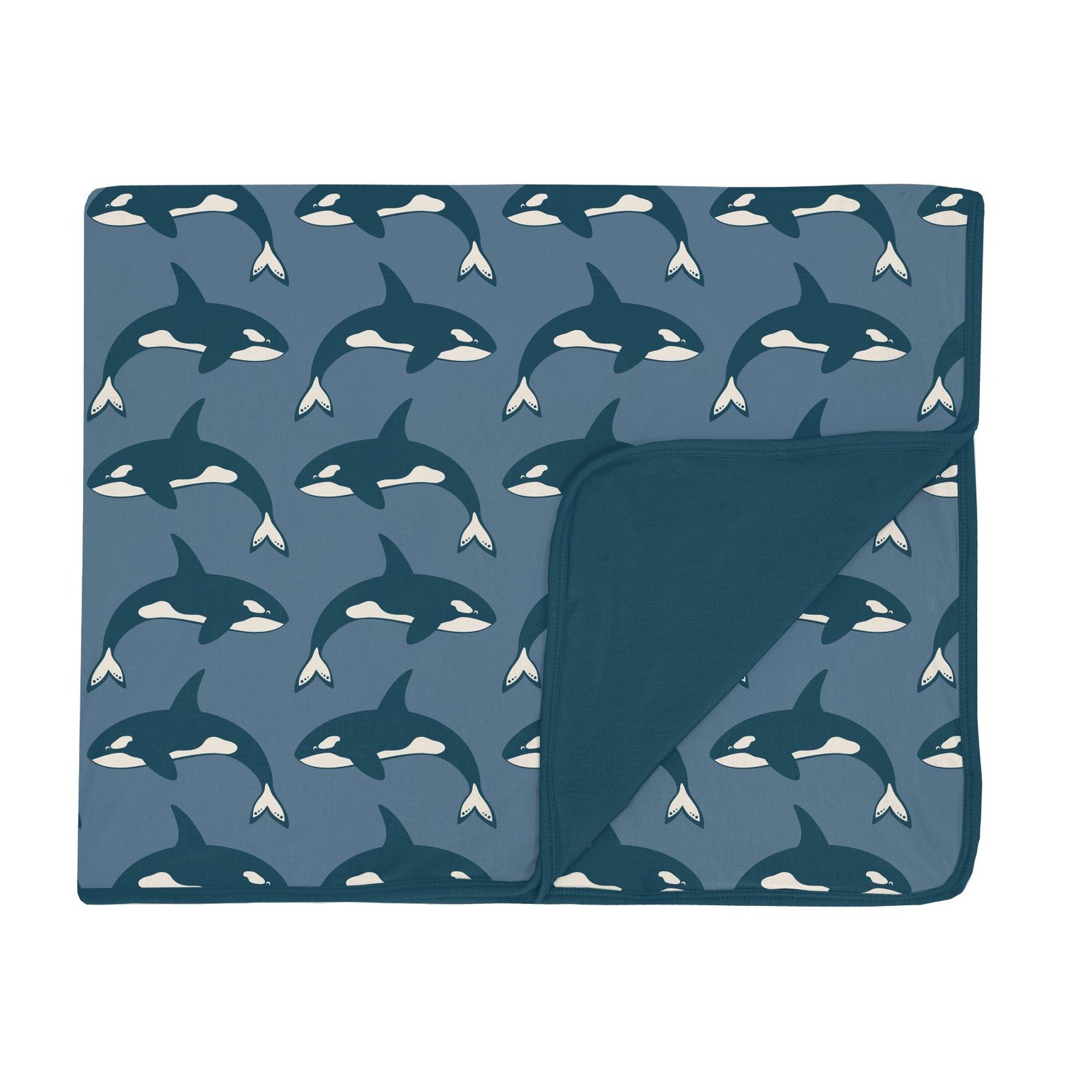 Print Toddler Blanket in Parisian Blue Orca