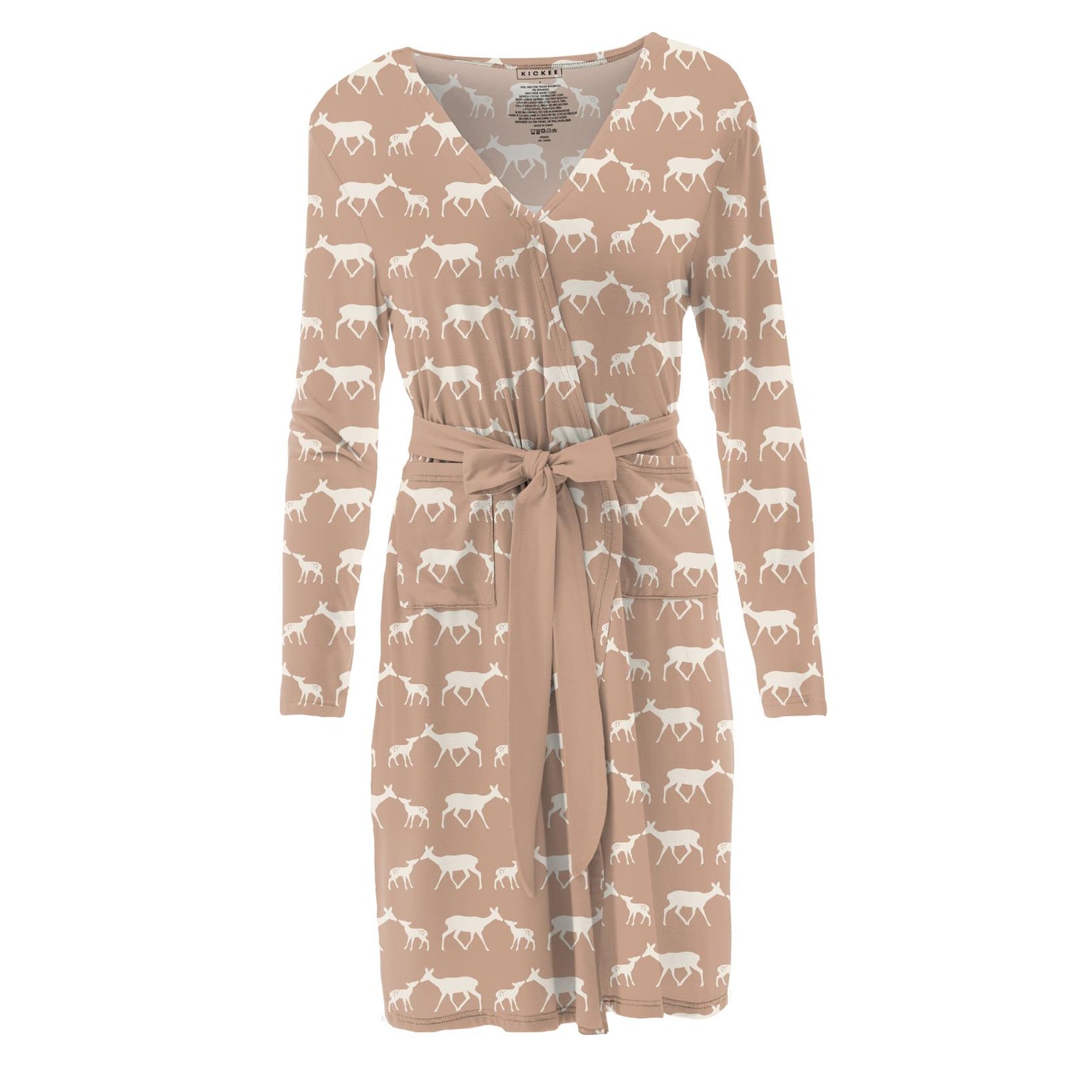 Print Maternity/Nursing Robe in Doe and Fawn