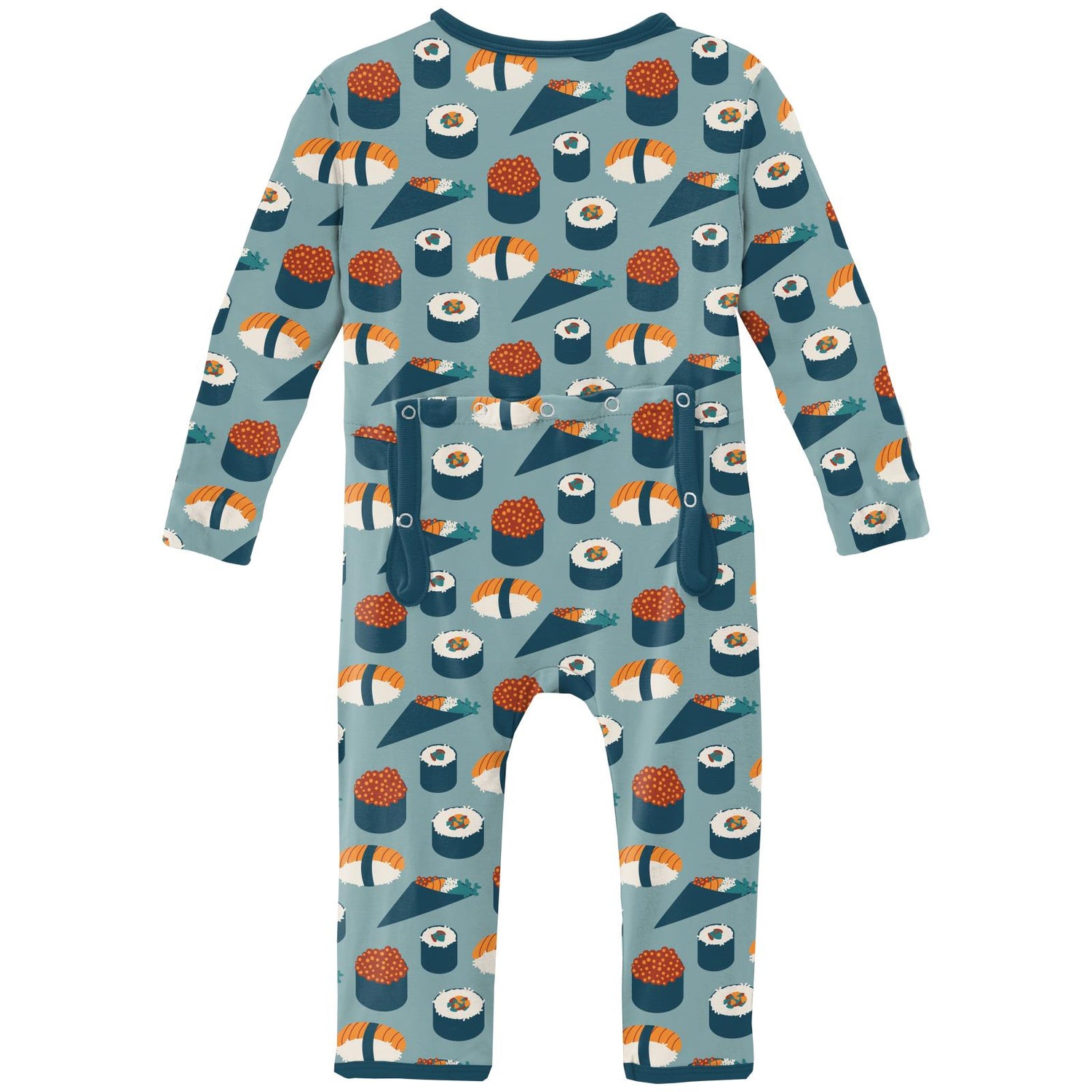 Print Coverall with Zipper in Jade Sushi