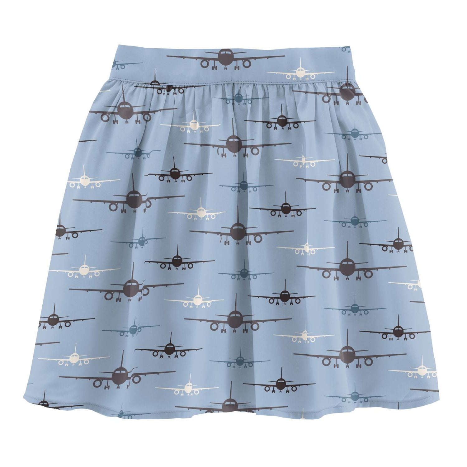 Print Woven Skirt in Pond Airplanes