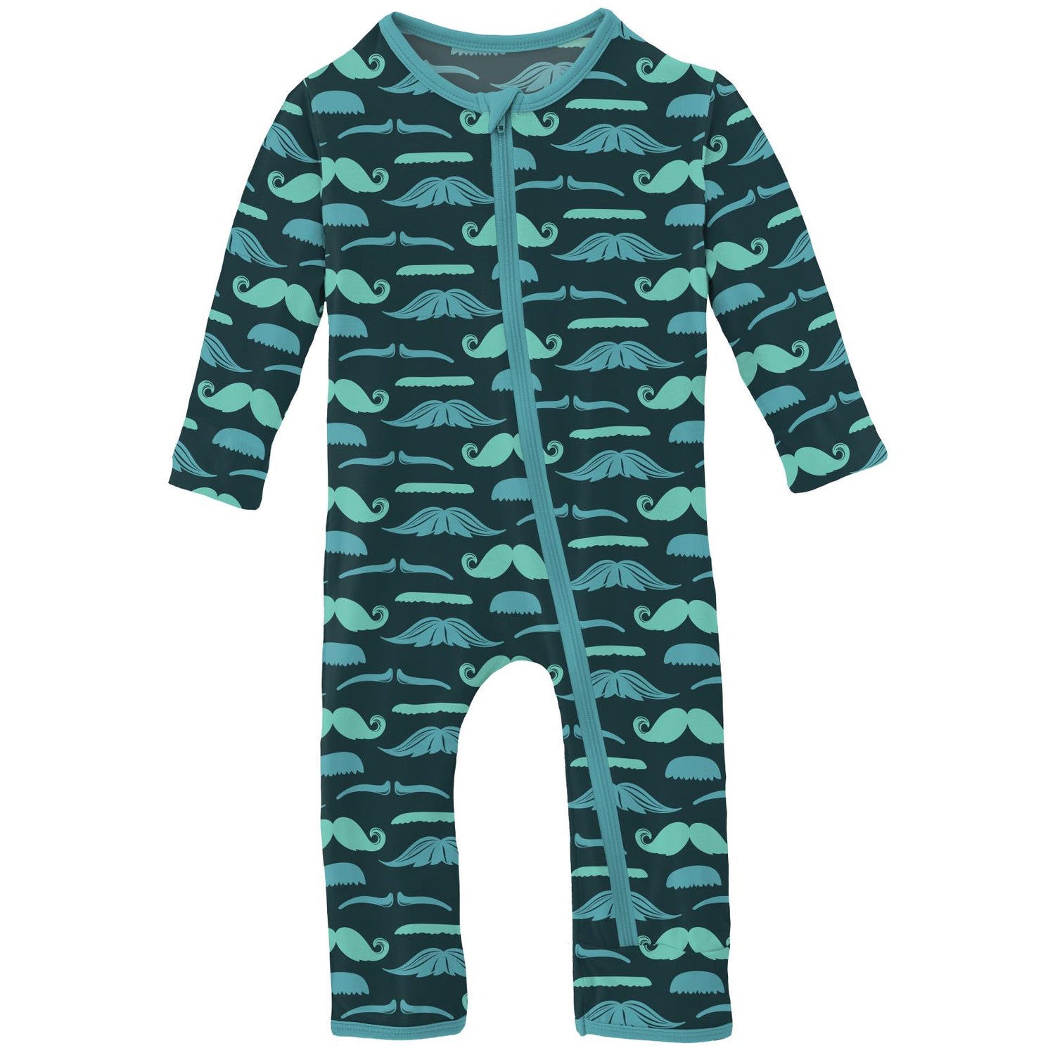 Print Coverall with Zipper in Pine Moustaches