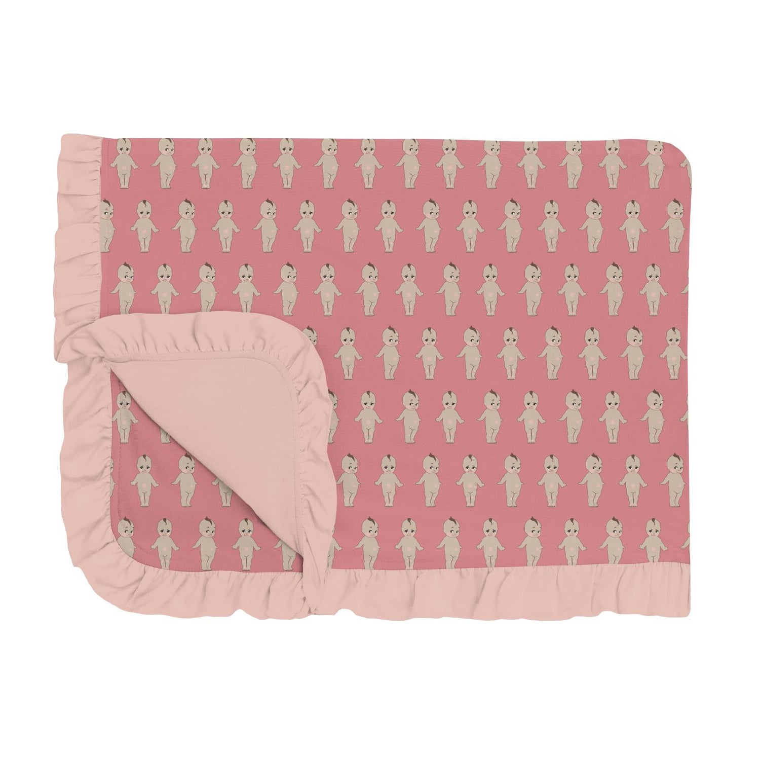 Print Ruffle Toddler Blanket in Desert Rose Baby Doll