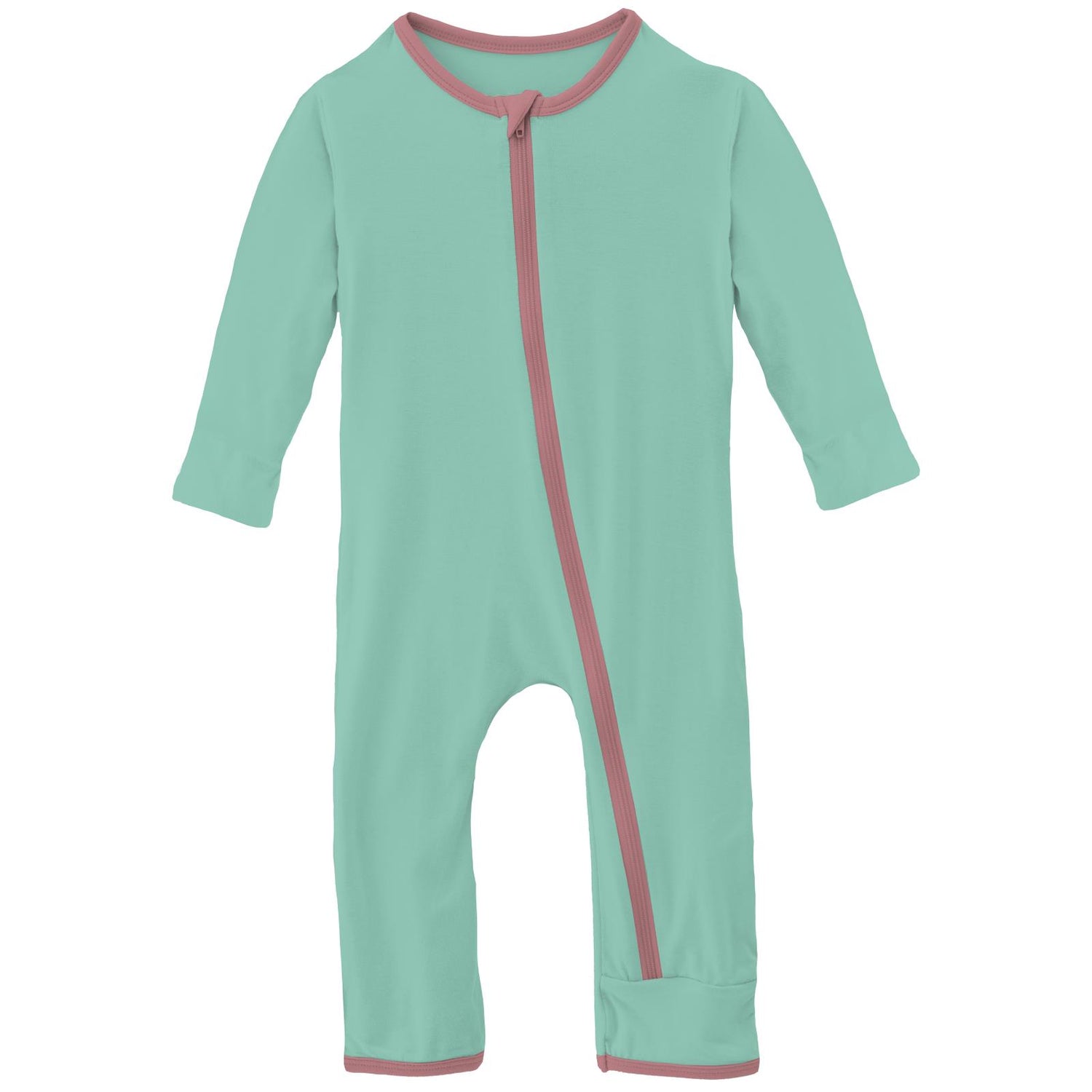 Applique Coverall with Zipper in Glass Teddy Bear