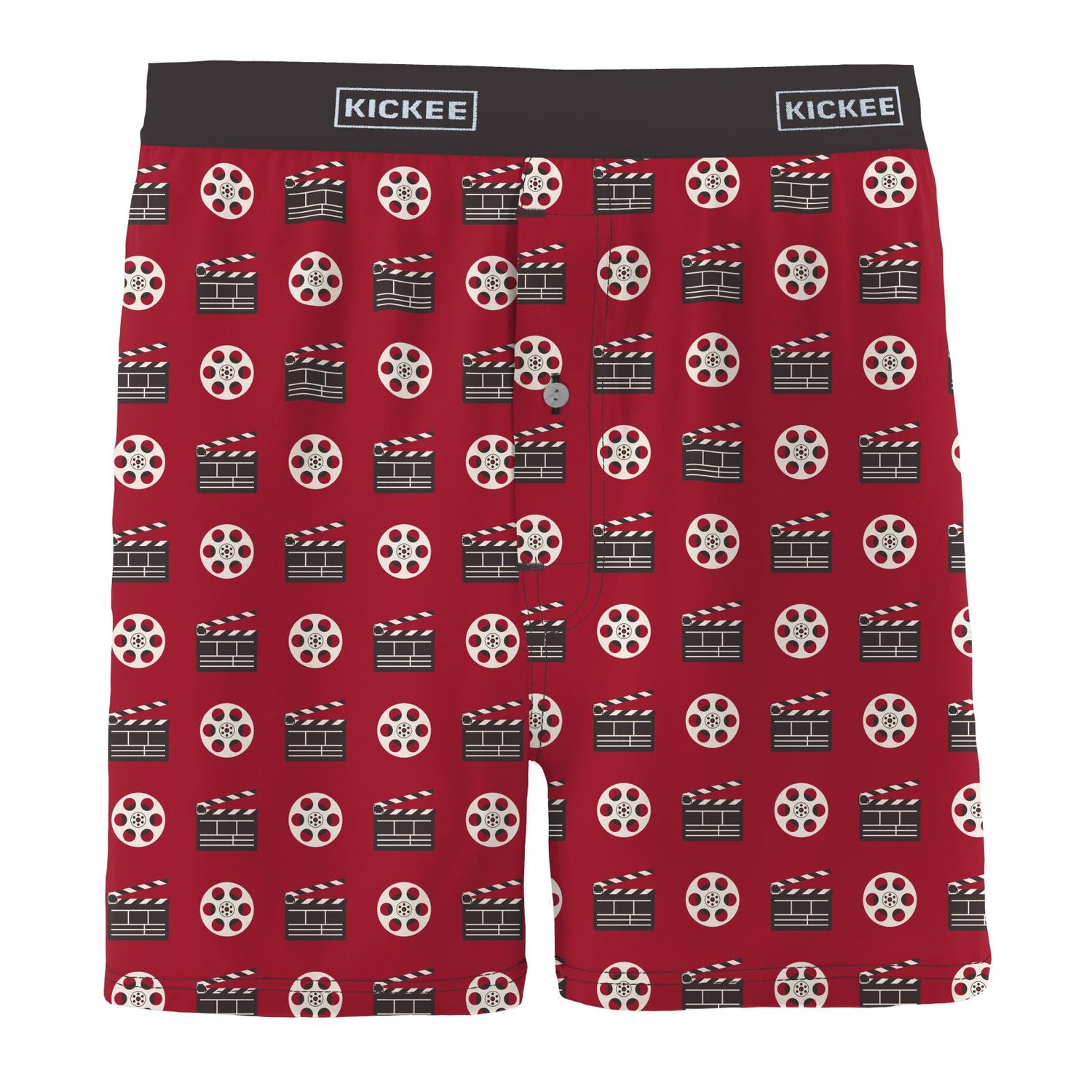 Men's Print Boxer Short in Candy Apple Clapper Board and Film