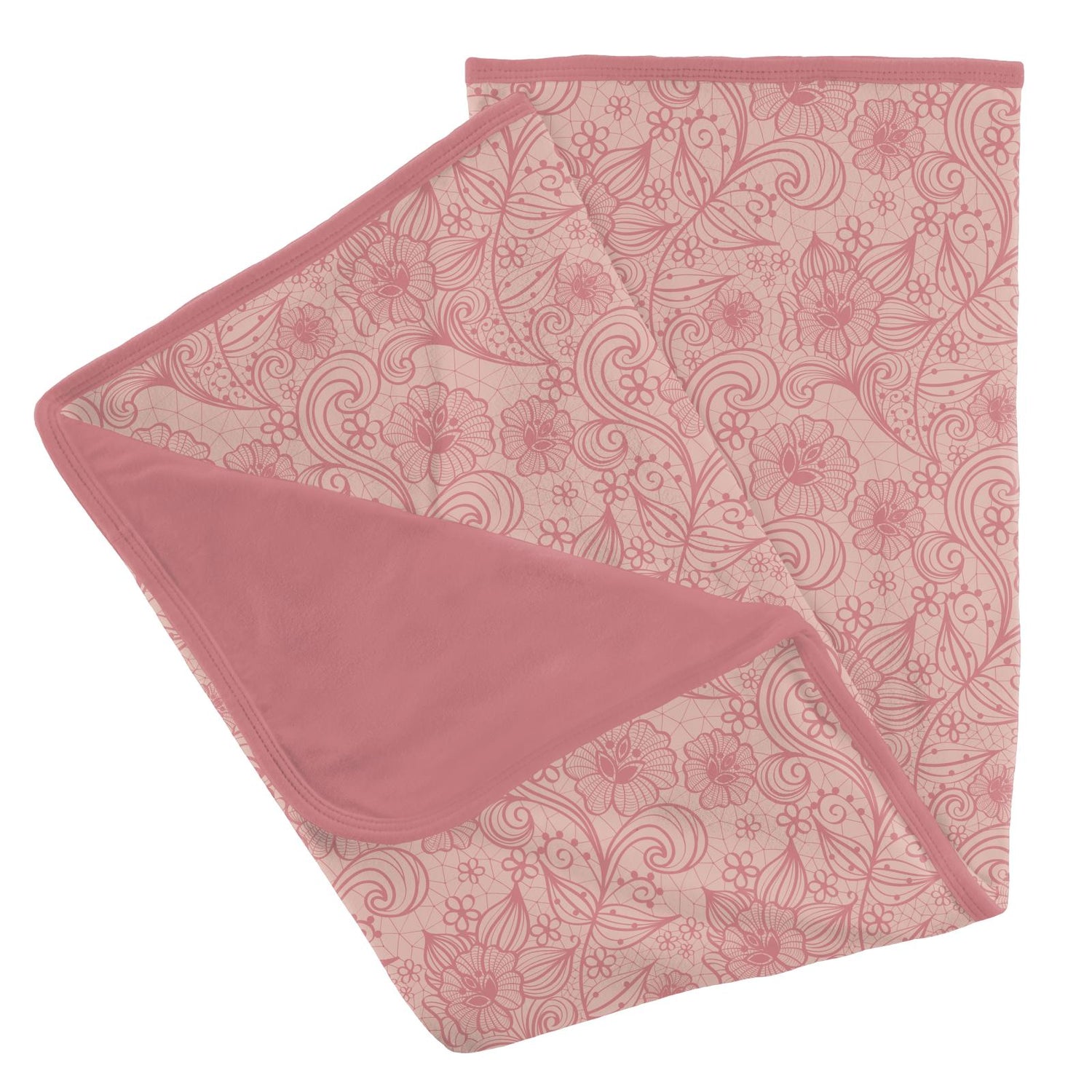 Print Stroller Blanket in Peach Blossom Lace