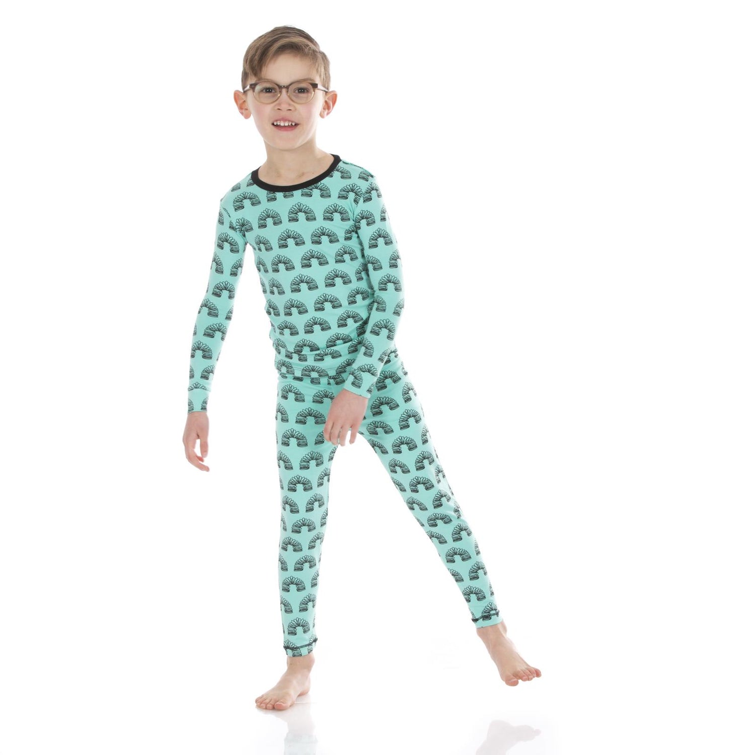 Print Long Sleeve Pajama Set in Glass Spring Toy