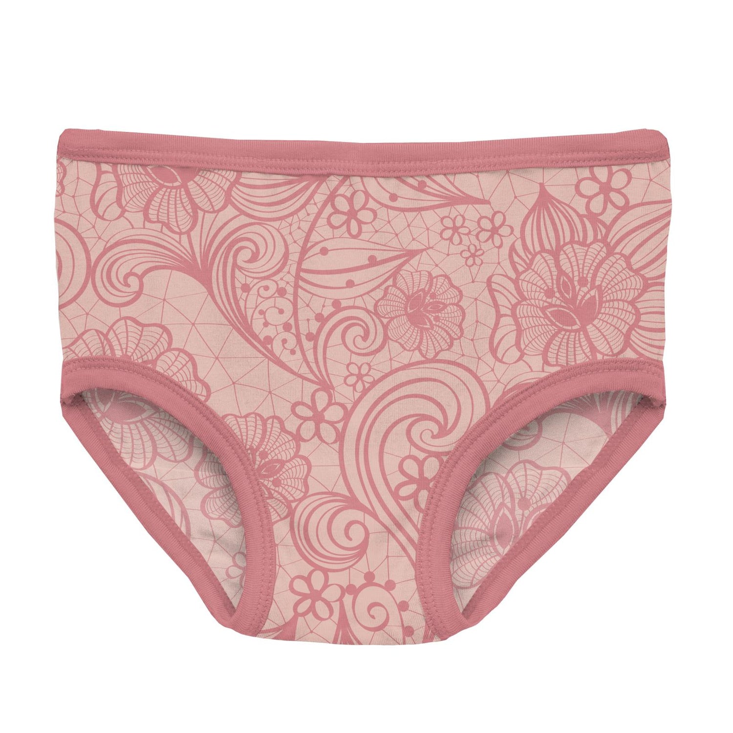 Print Girl's Underwear Set of 2 in Peach Blossom Lace & Desert Rose Ba