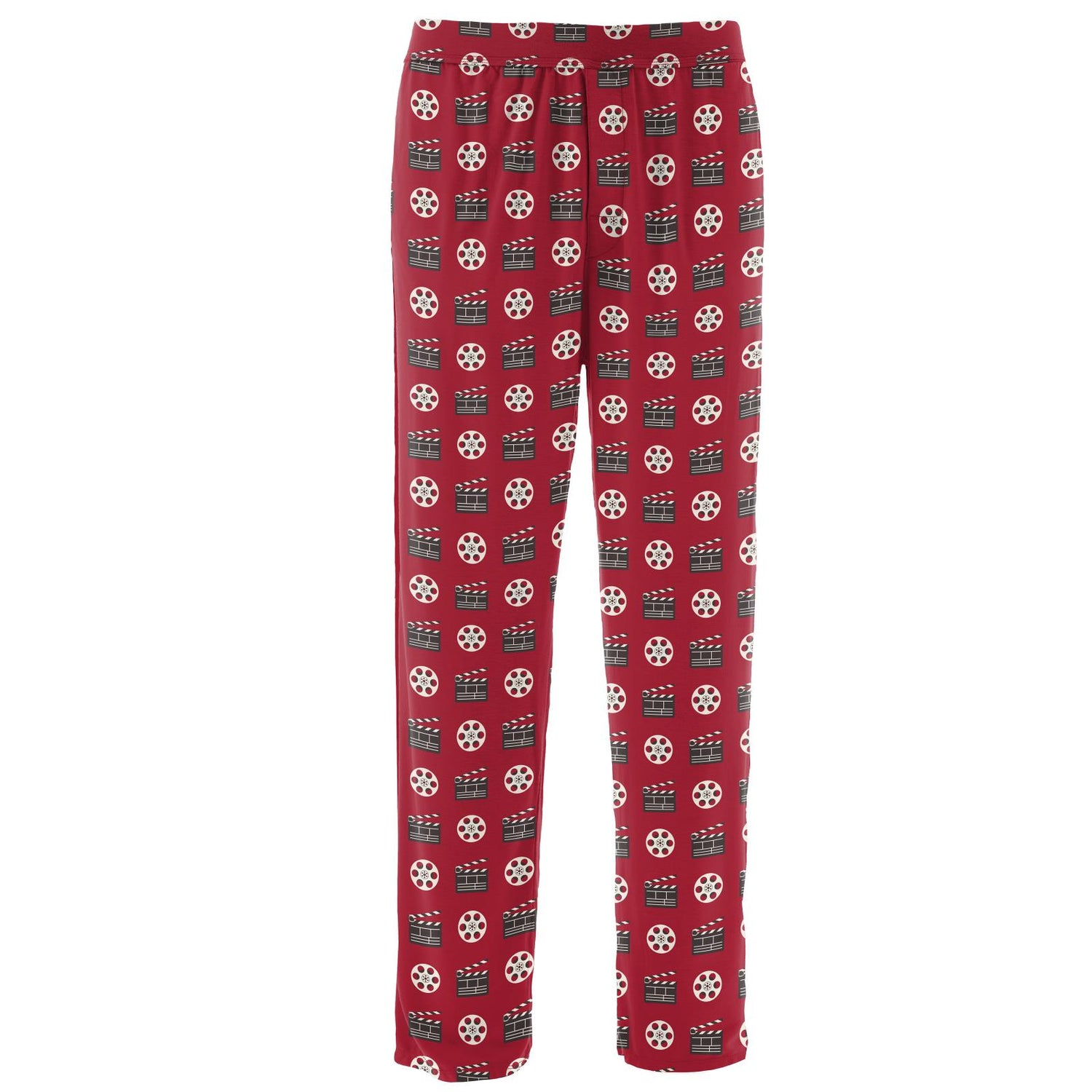 Men's Print Pajama Pants in Candy Apple Clapper Board and Film