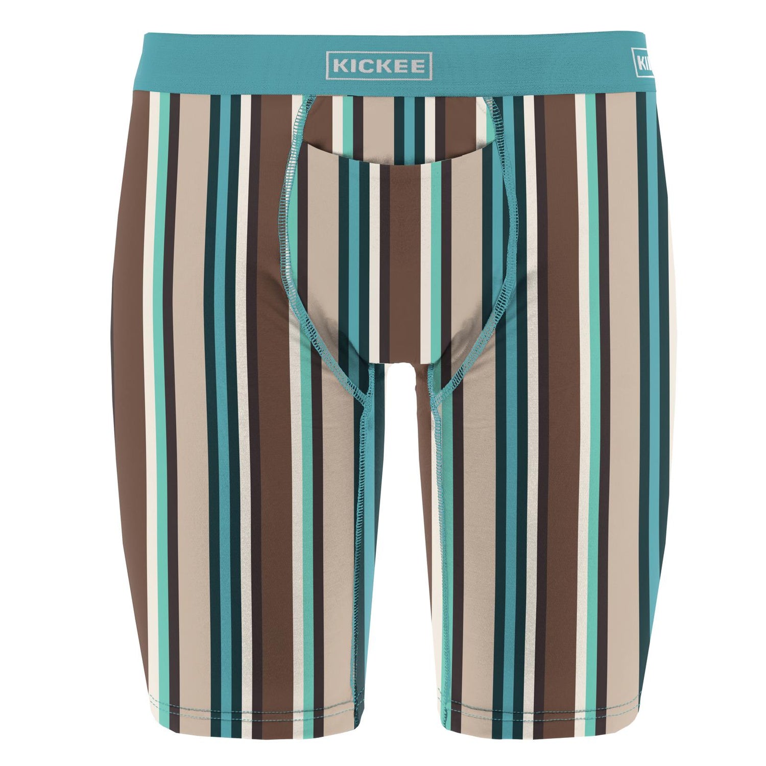 Men's Print Long Boxer Brief with Top Fly in Dad's Tie Stripe