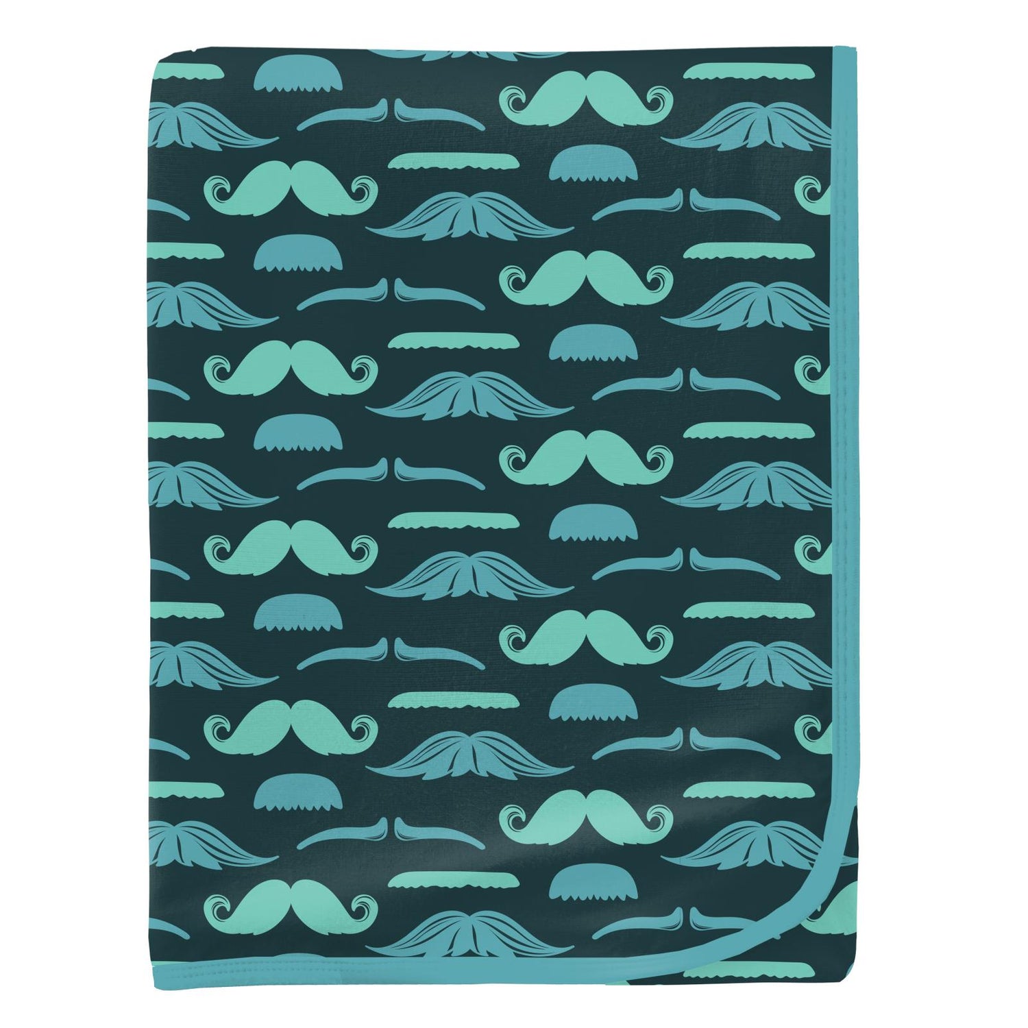 Print Swaddling Blanket in Pine Moustaches