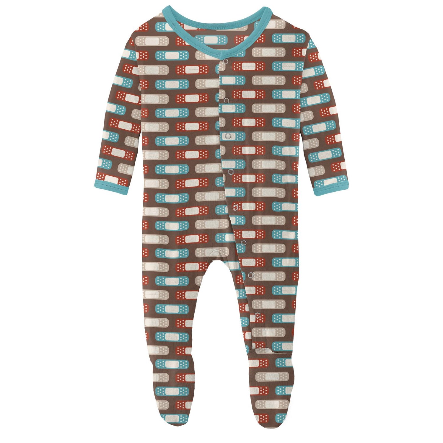 Print Footie with Snaps in Cocoa Boo Boos