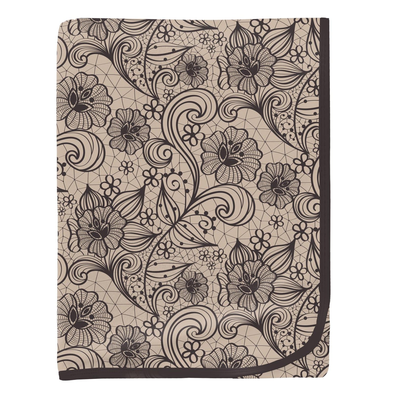 Print Swaddling Blanket in Burlap Lace