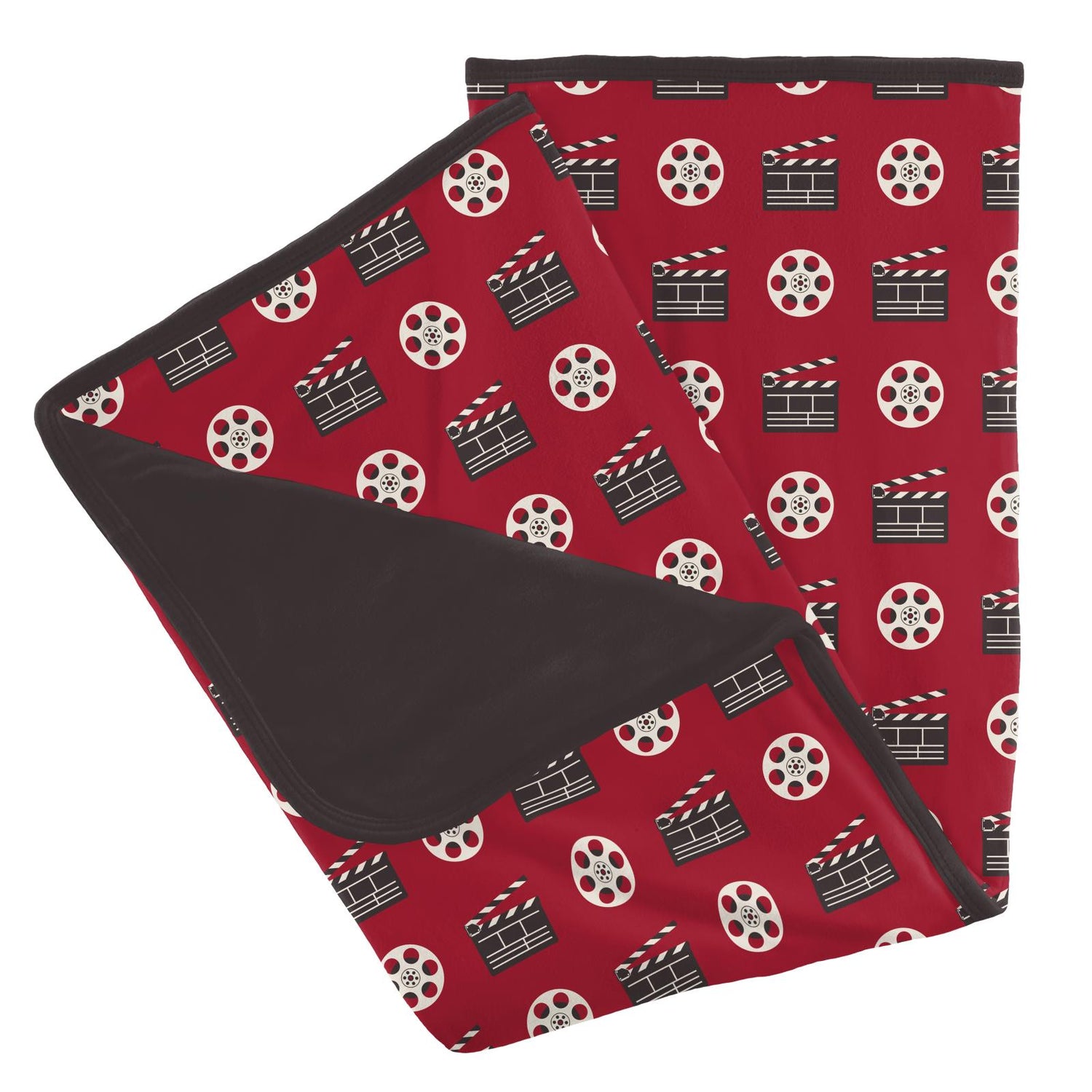 Print Stroller Blanket in Candy Apple Clapper Board and Film