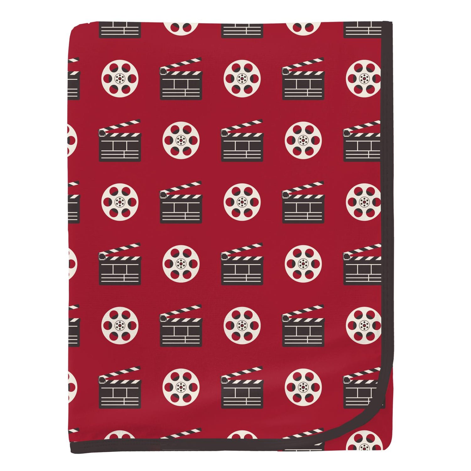 Print Swaddling Blanket in Candy Apple Clapper Board and Film