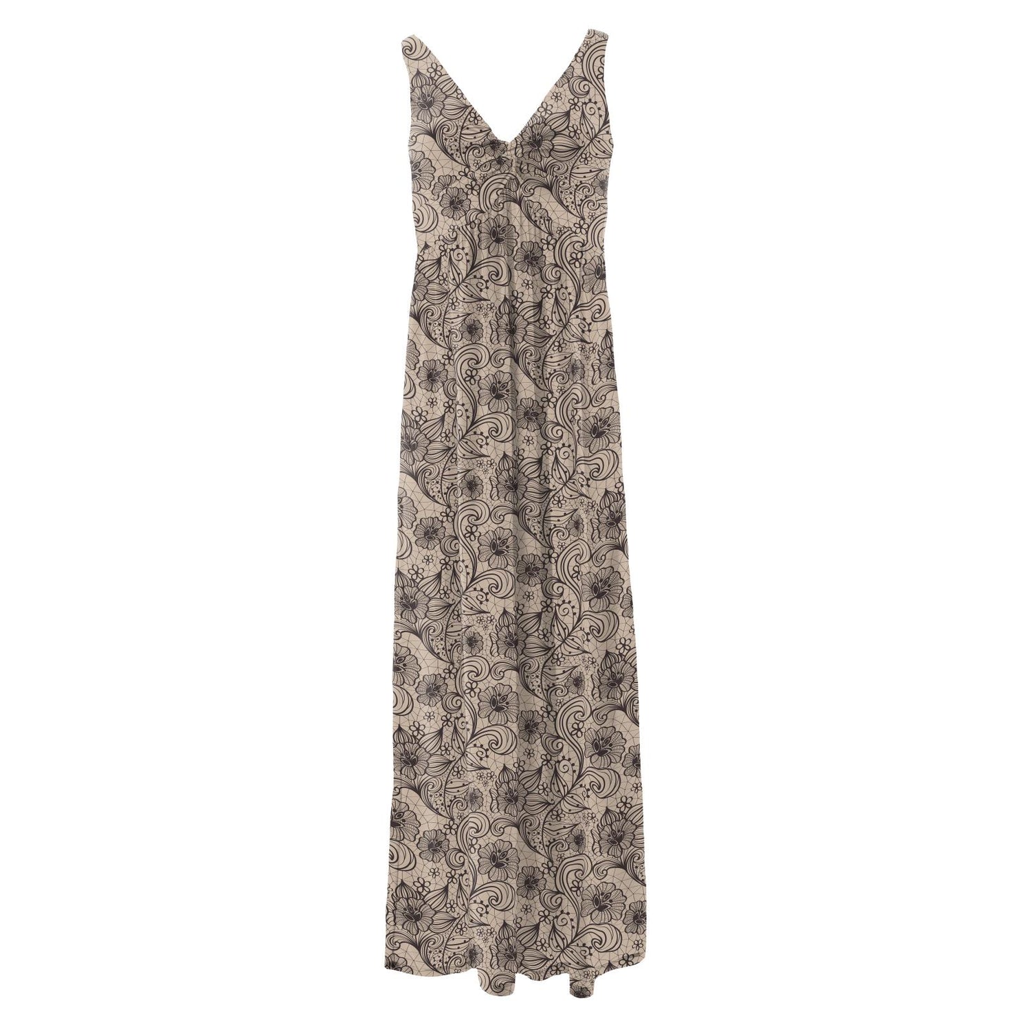 Women's Print Simple Twist Nightgown in Burlap Lace