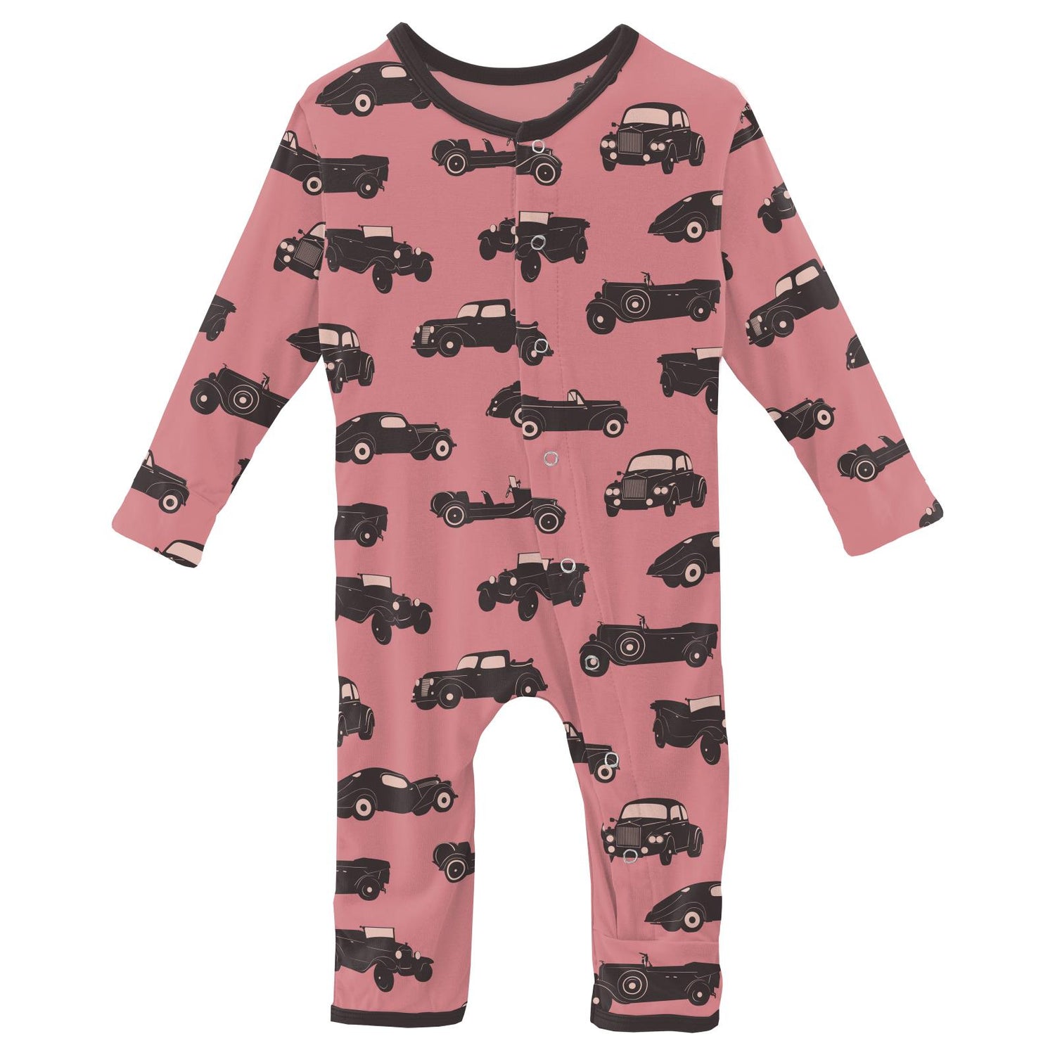 Print Coverall with Snaps in Desert Rose Vintage Cars
