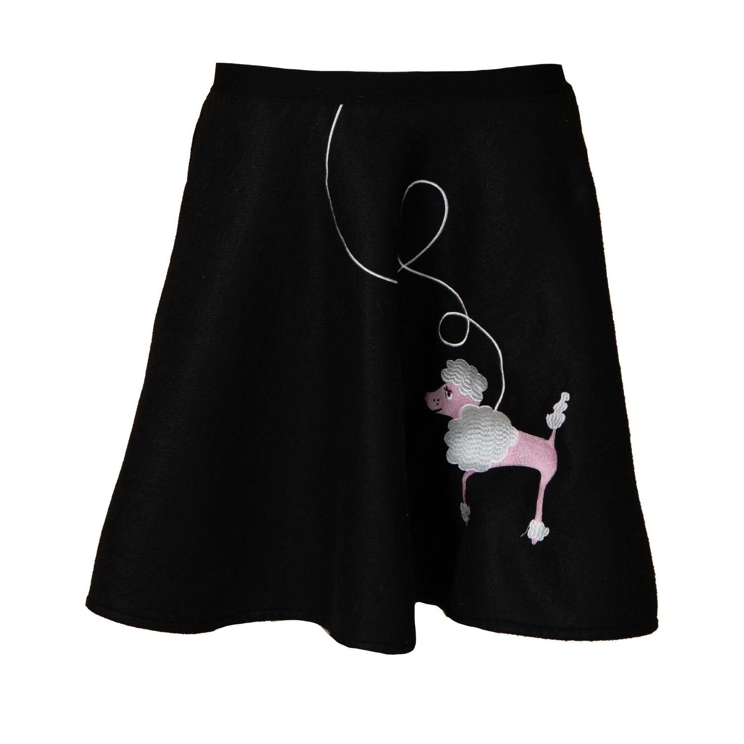 Women's Felt Poodle Skirt with Applique in Midnight Poodle