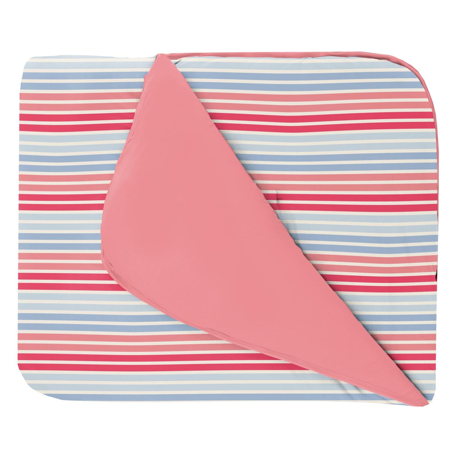 Print Fluffle Throw Blanket in Cotton Candy Stripe with Strawberry