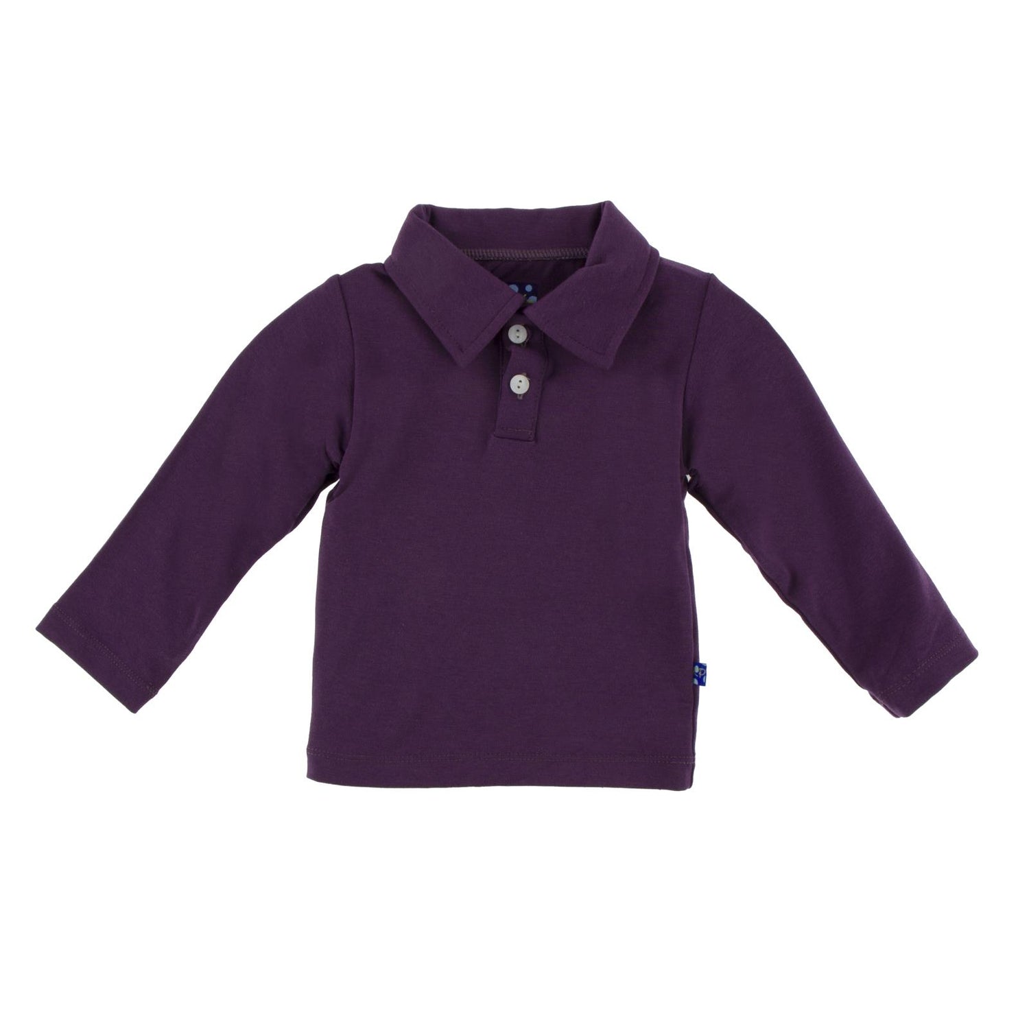 Long Sleeve Luxe Jersey Polo in Fig
