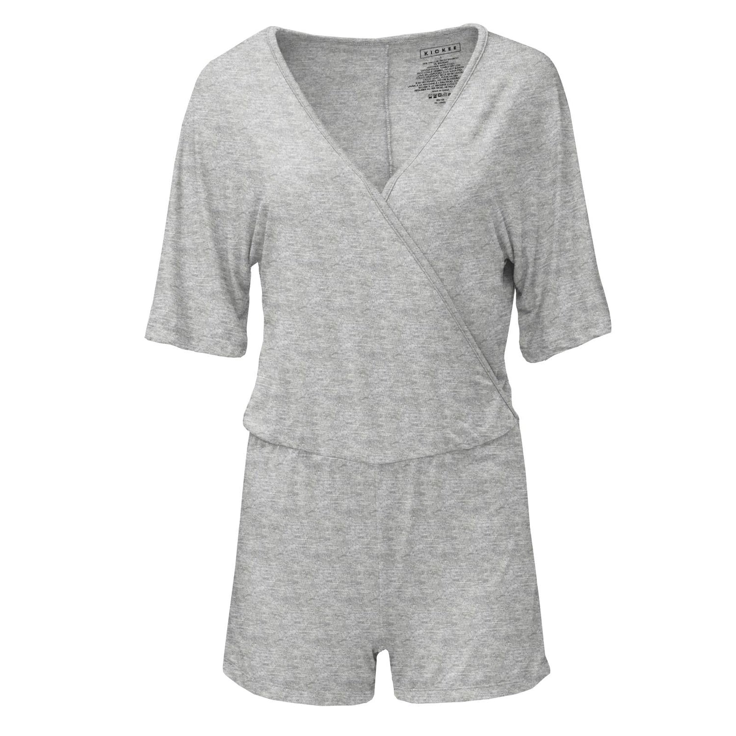Women's Kimono Romper in Heathered Mist