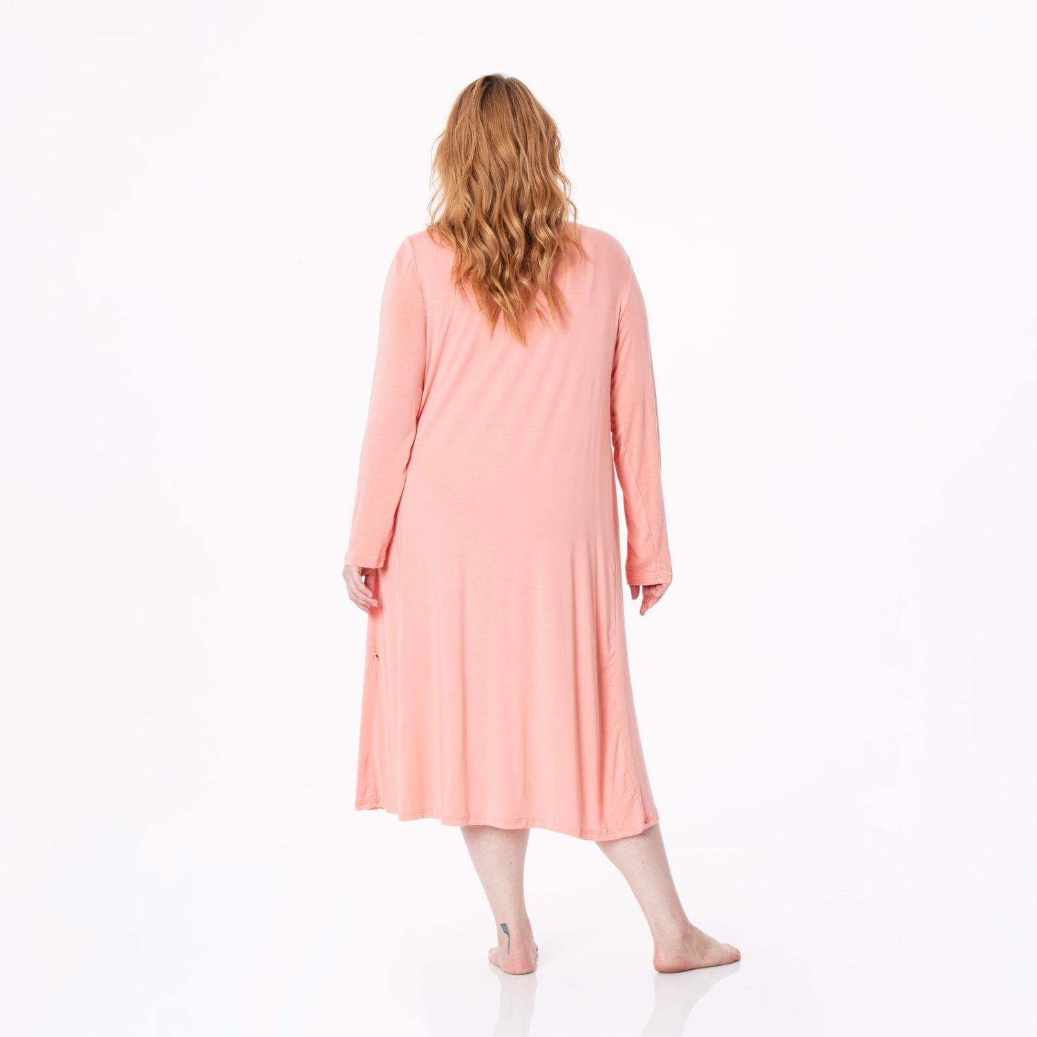 Women's Print Sleeping Bra, Tulip Shorts and Duster Robe Set in Fresh Air Peaches
