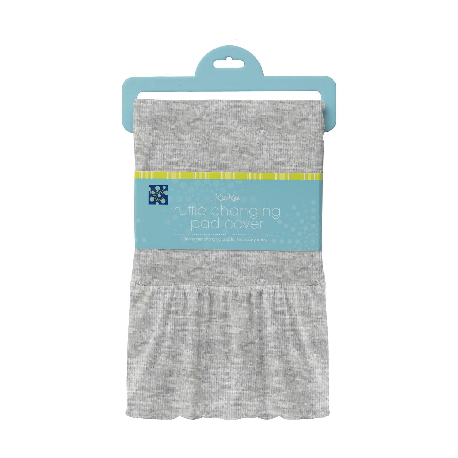 Ruffle Changing Pad Cover in Heathered Mist