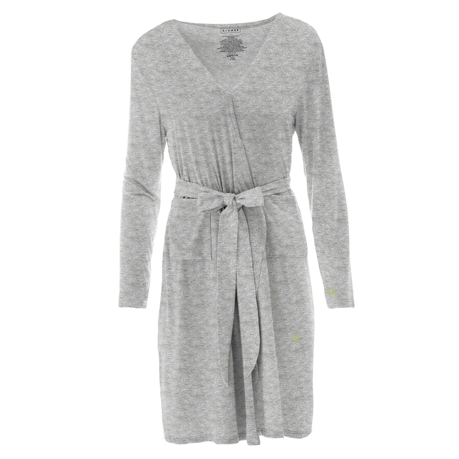 Women's Mid Length Lounge Robe in Heathered Mist