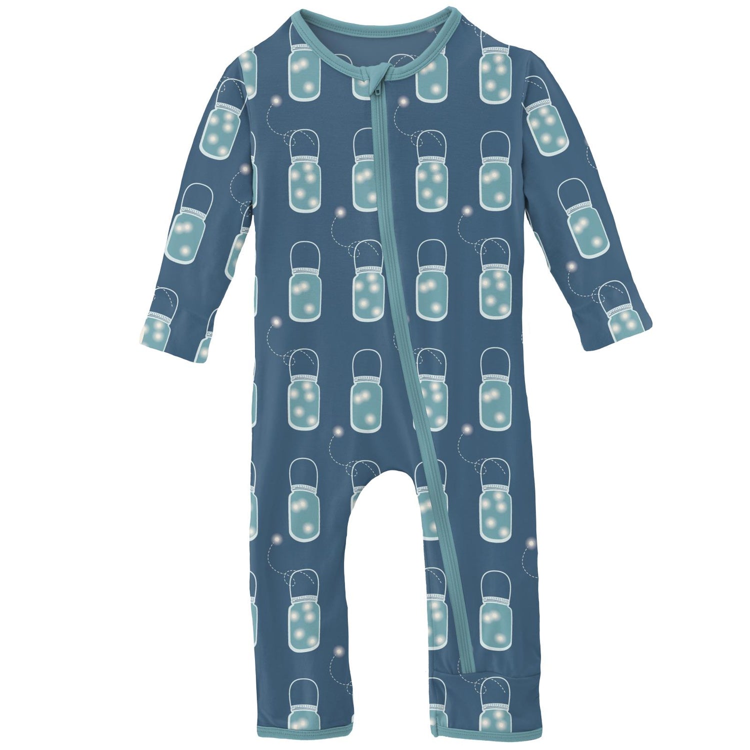 Print Coverall with Zipper in Twilight Fireflies