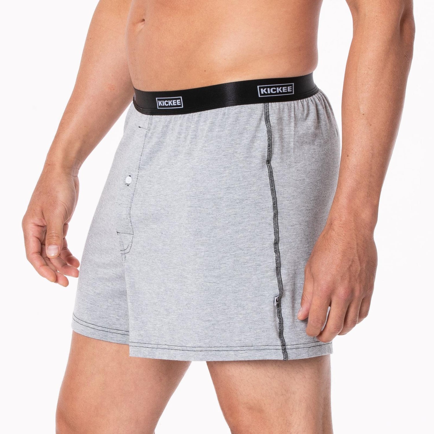 Men's Boxer Shorts in Heathered Mist with Midnight