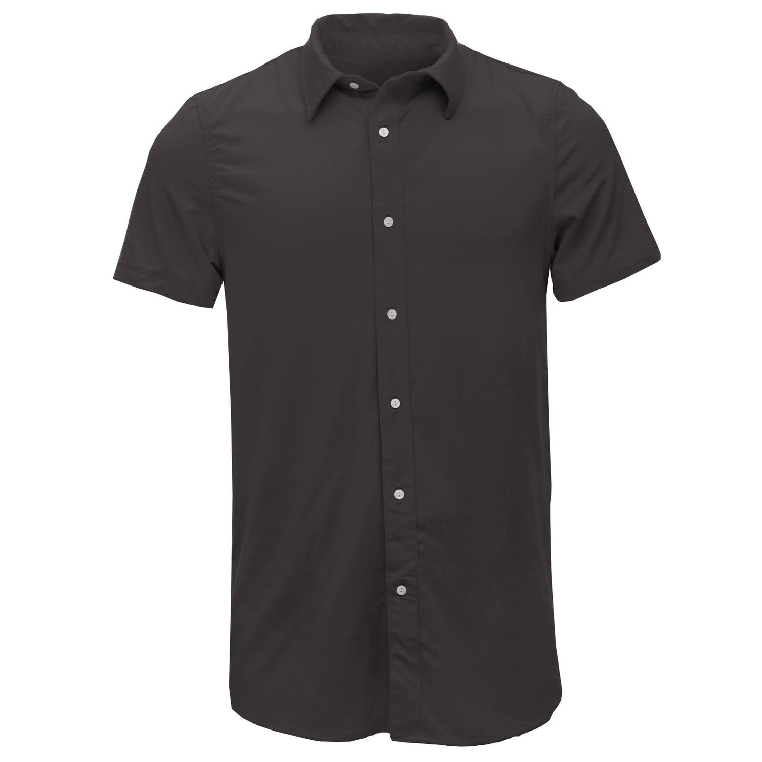 Men's Short Sleeve Luxe Jersey Button Down Shirt in Midnight
