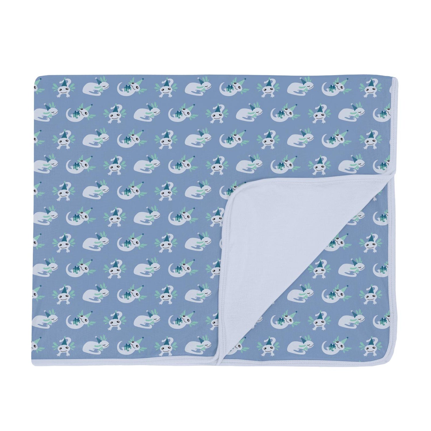 Print Toddler Blanket in Dream Blue Axolotl Party