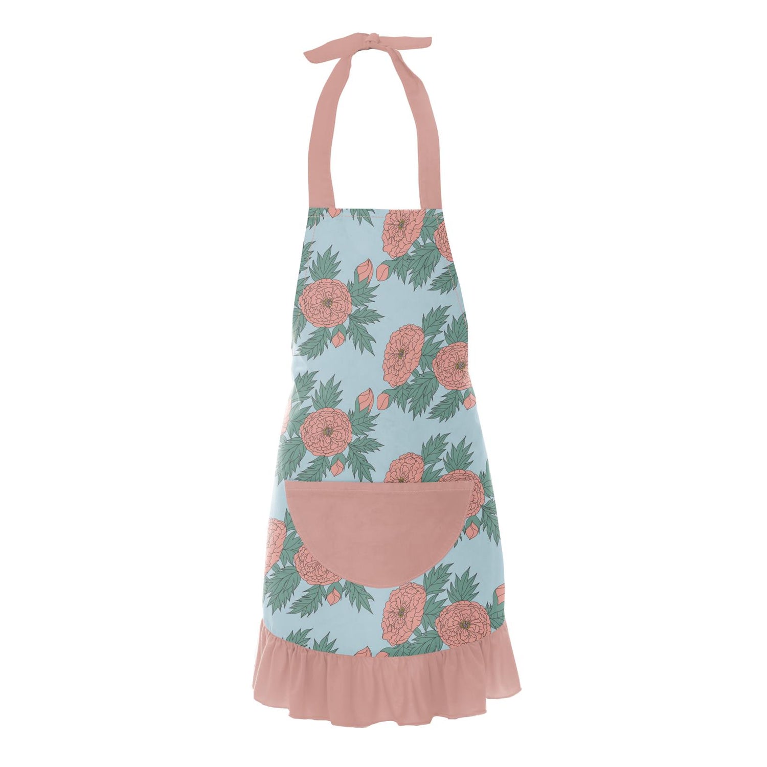Print Ruffle Apron in Spring Sky Floral