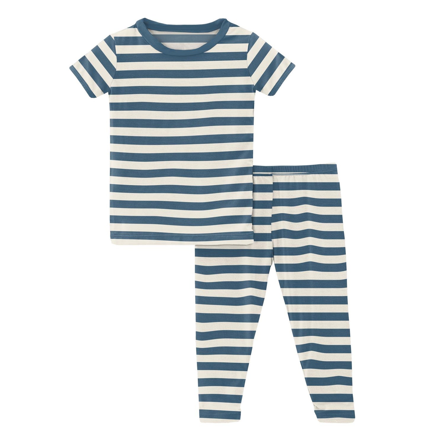 Print Short Sleeve Pajama Set in Nautical Stripe