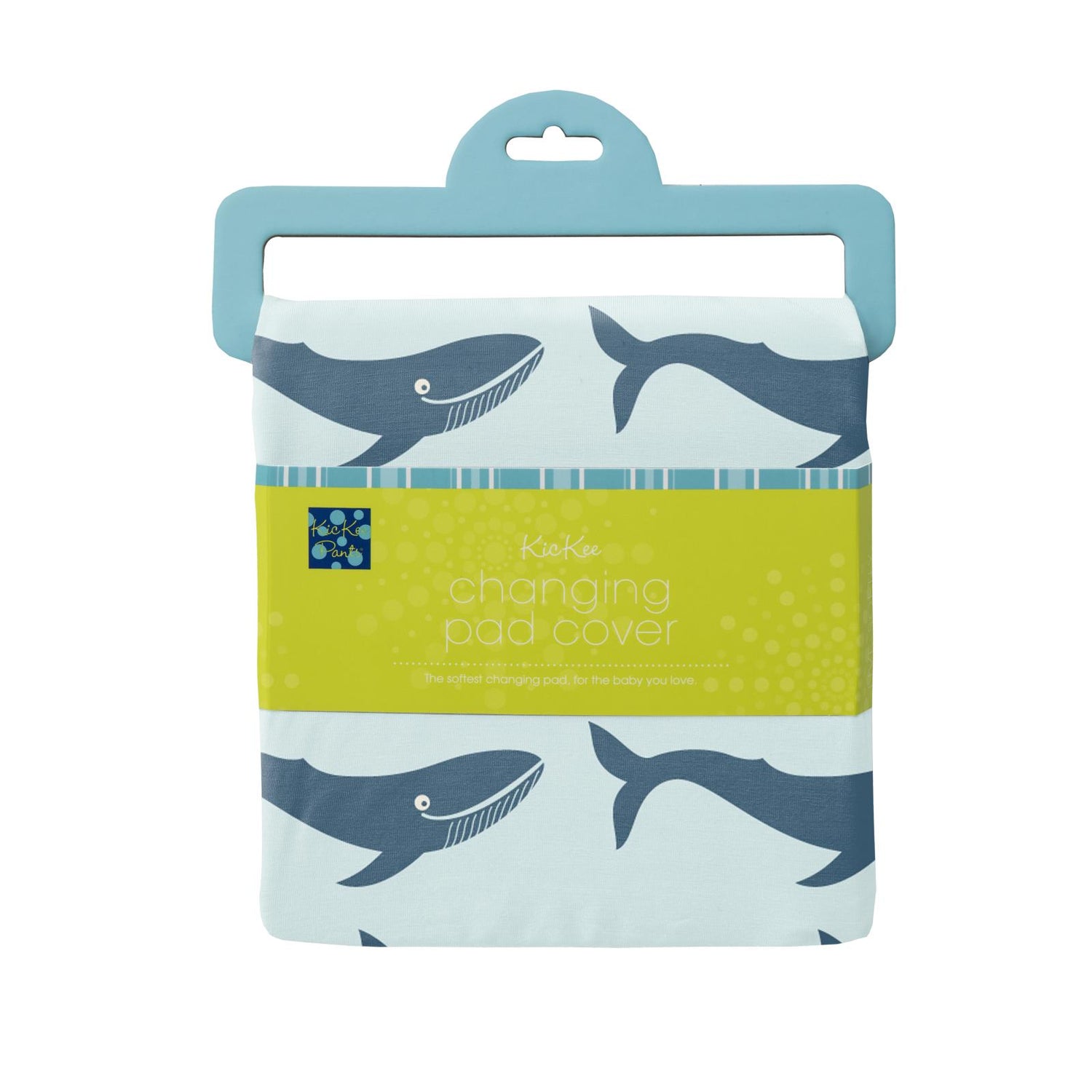Print Changing Pad Cover in Fresh Air Blue Whales