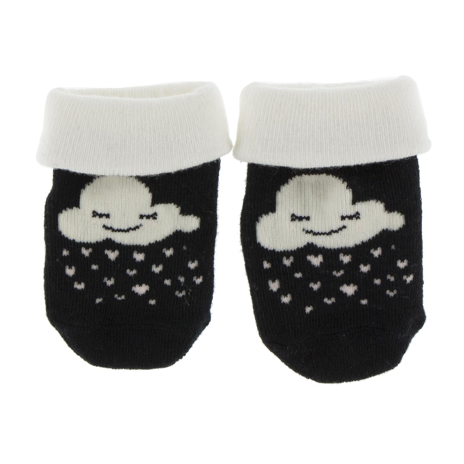 Print Baby Non-Slip Socks in Black Cloud