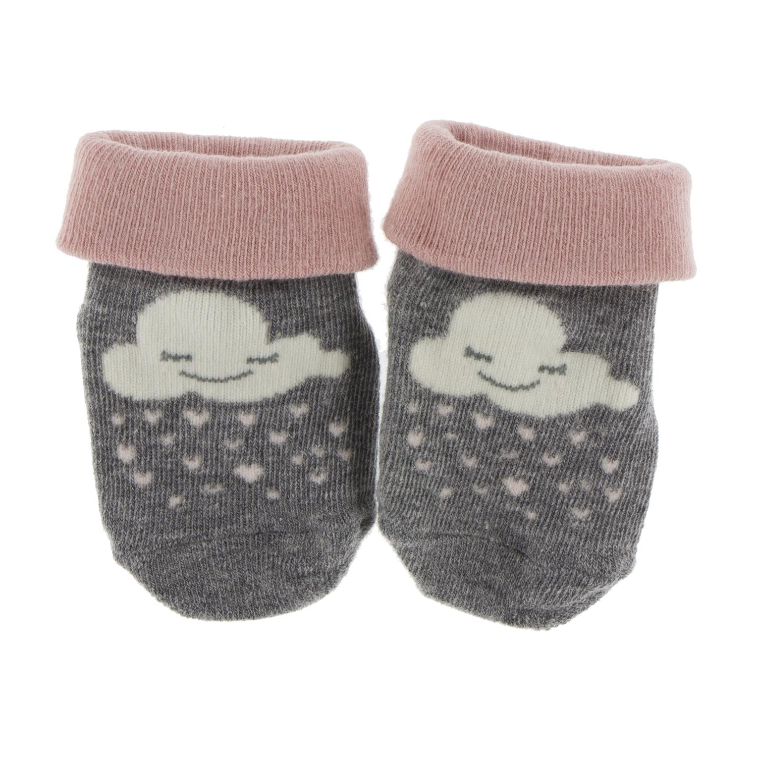 Print Baby Non-Slip Socks in Gray Cloud
