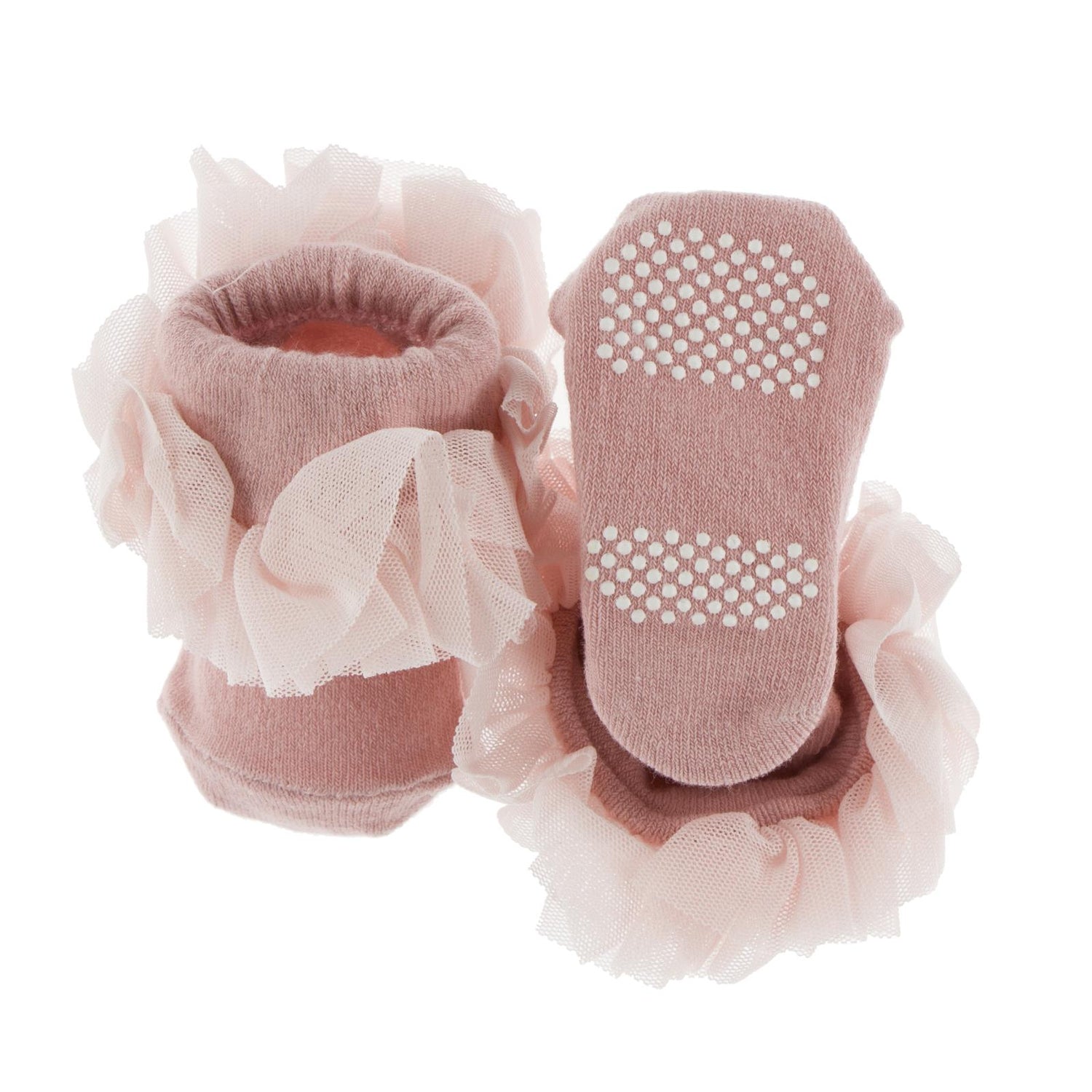 Baby Non-Slip Ruffle Socks in Pink