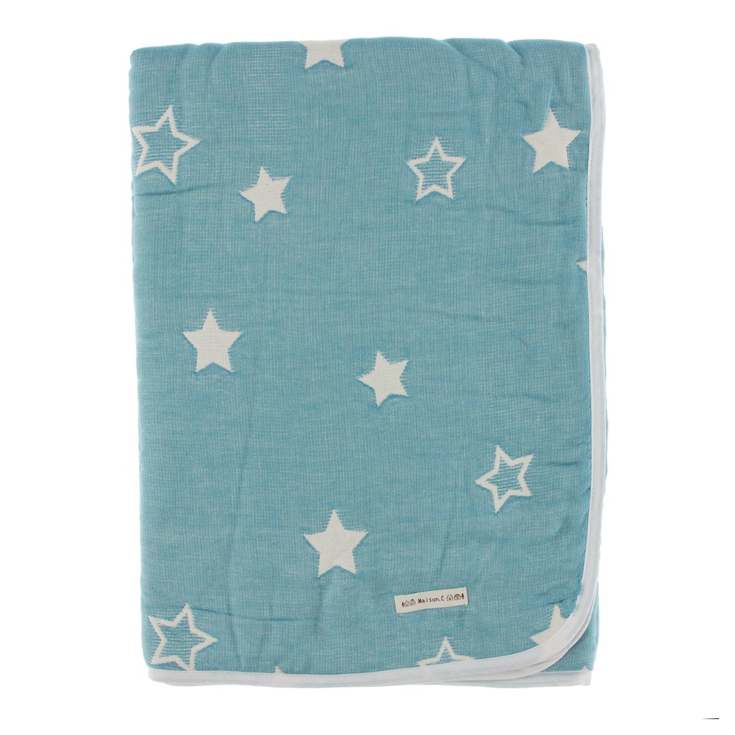 Jacquard Muslin Toddler/Kid Nap Blanket in Green Star