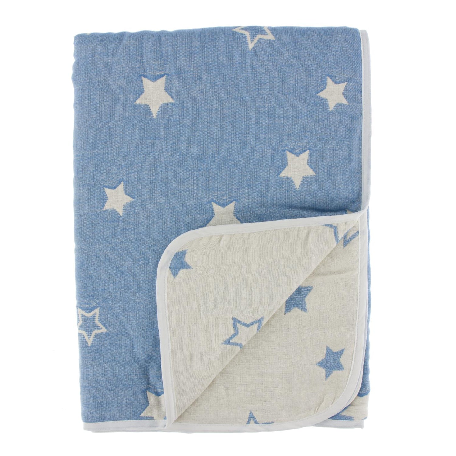 Jacquard Muslin Toddler/Kid Nap Blanket in Blue Star