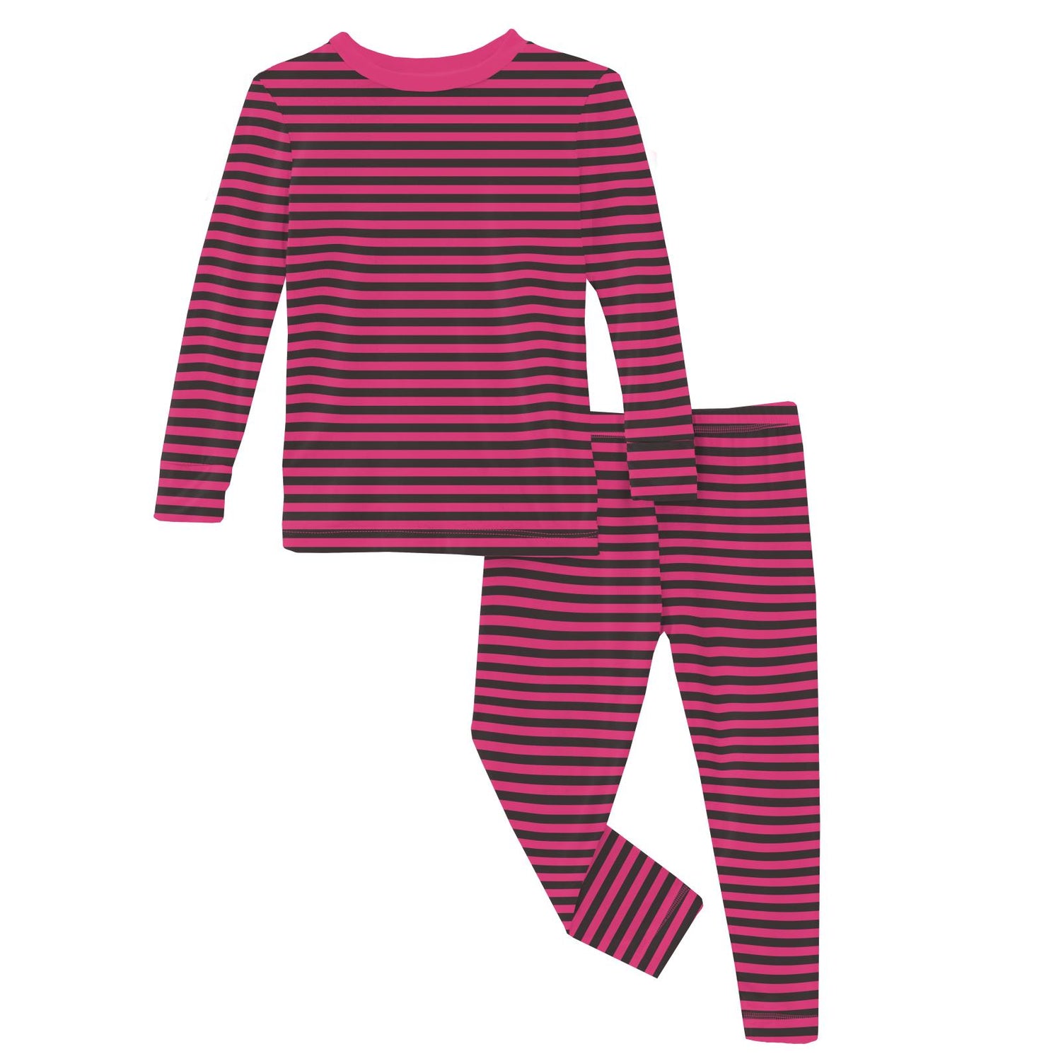 Print Long Sleeve Pajama Set in Awesome Stripe