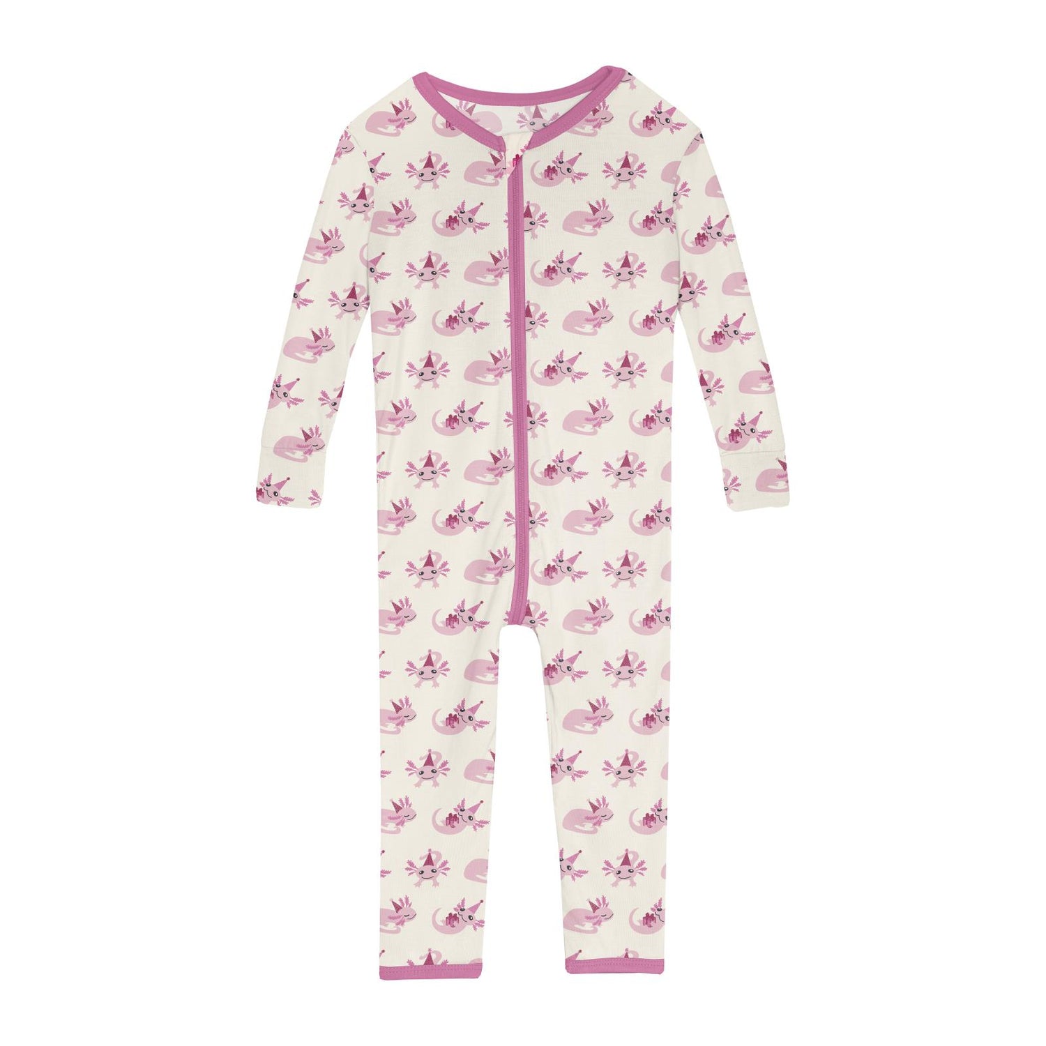 Print Convertible Sleeper with Zipper in Natural Axolotl Party